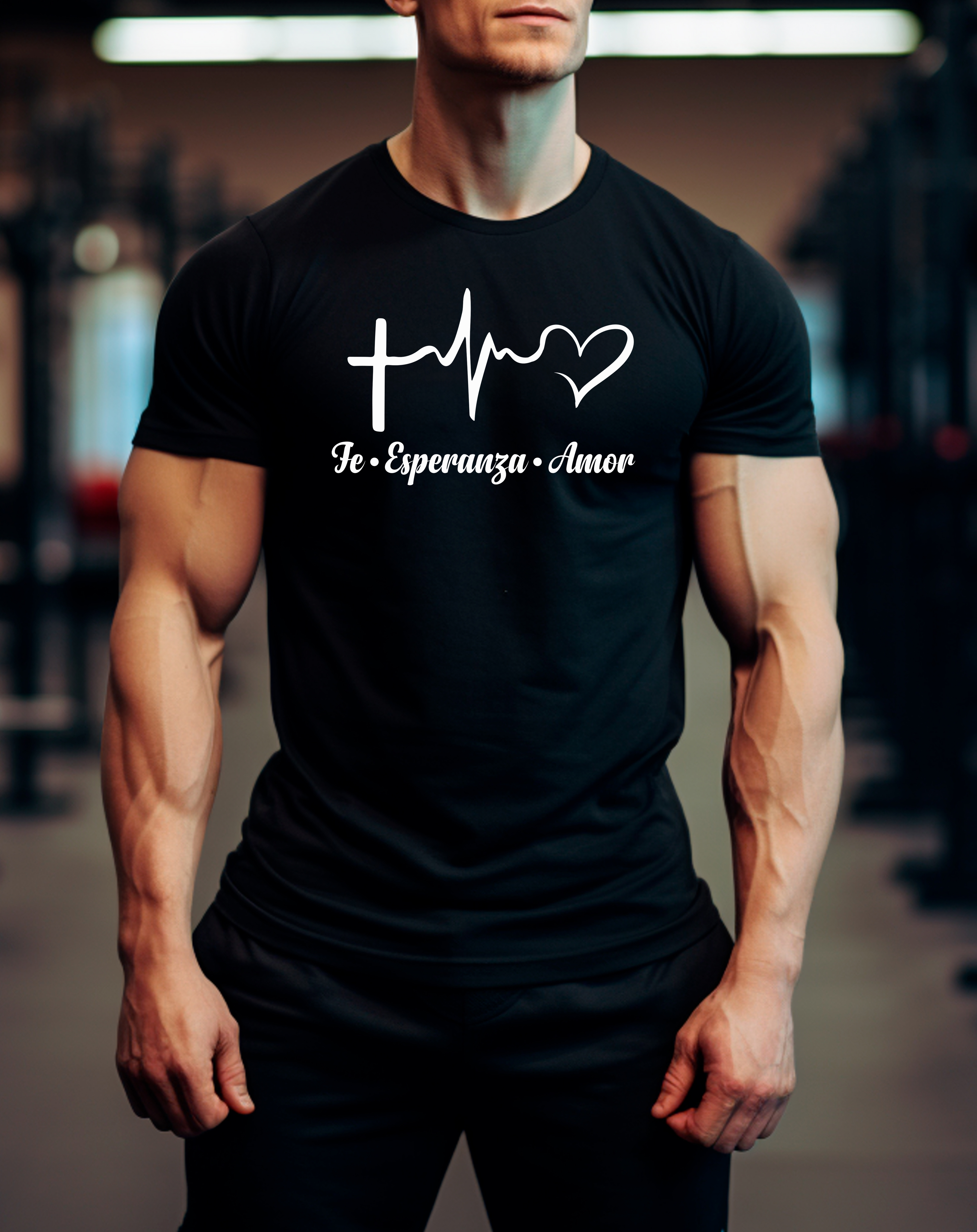 T-shirt cristiana unisex “FE ESPERANZA AMOR” – Regalo para iglesia, evento cristiano o inspiración diaria