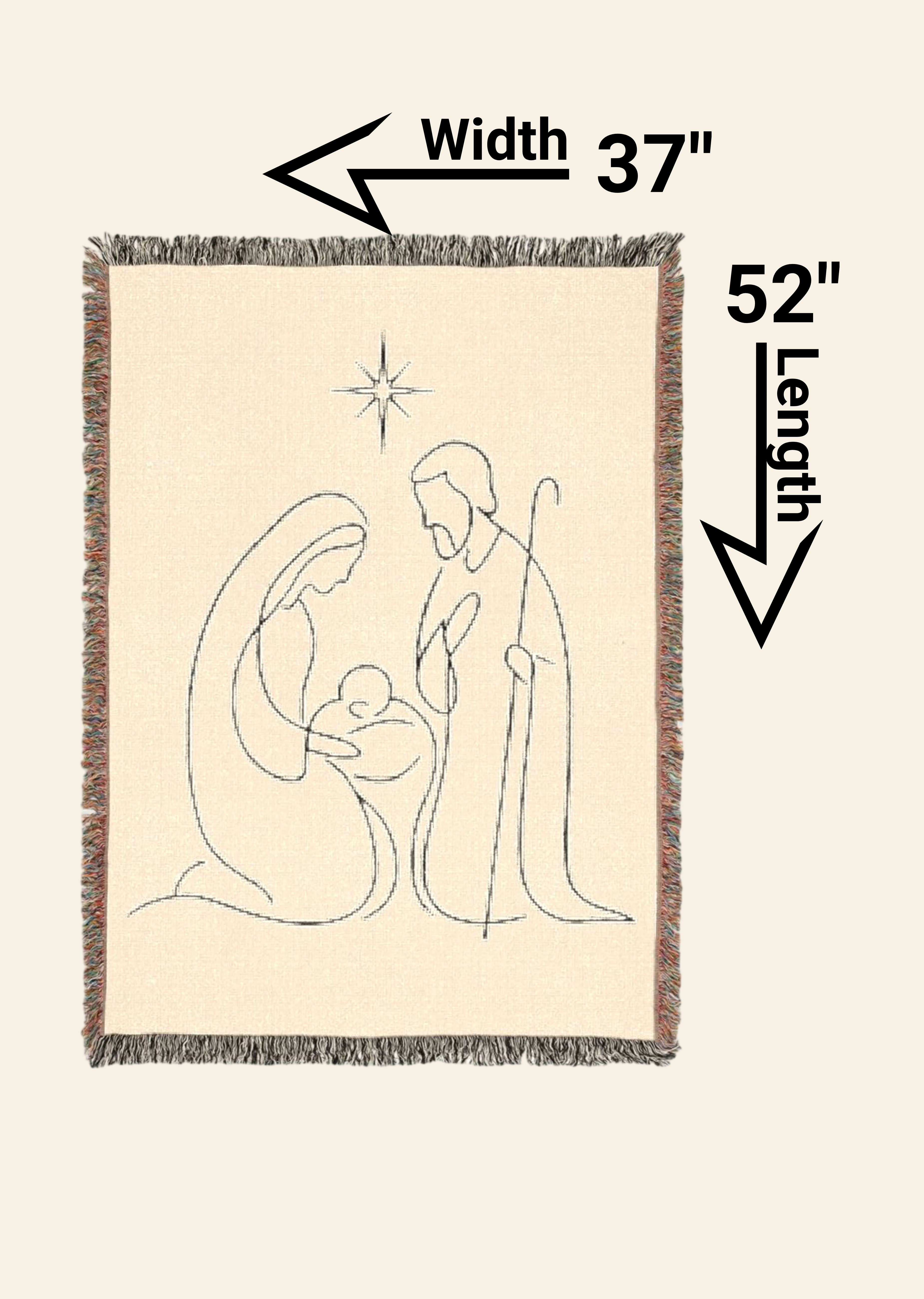 Nativity Christmas Woven Blanket Jesus Manger Scene Holiday Throw product thumbnail image