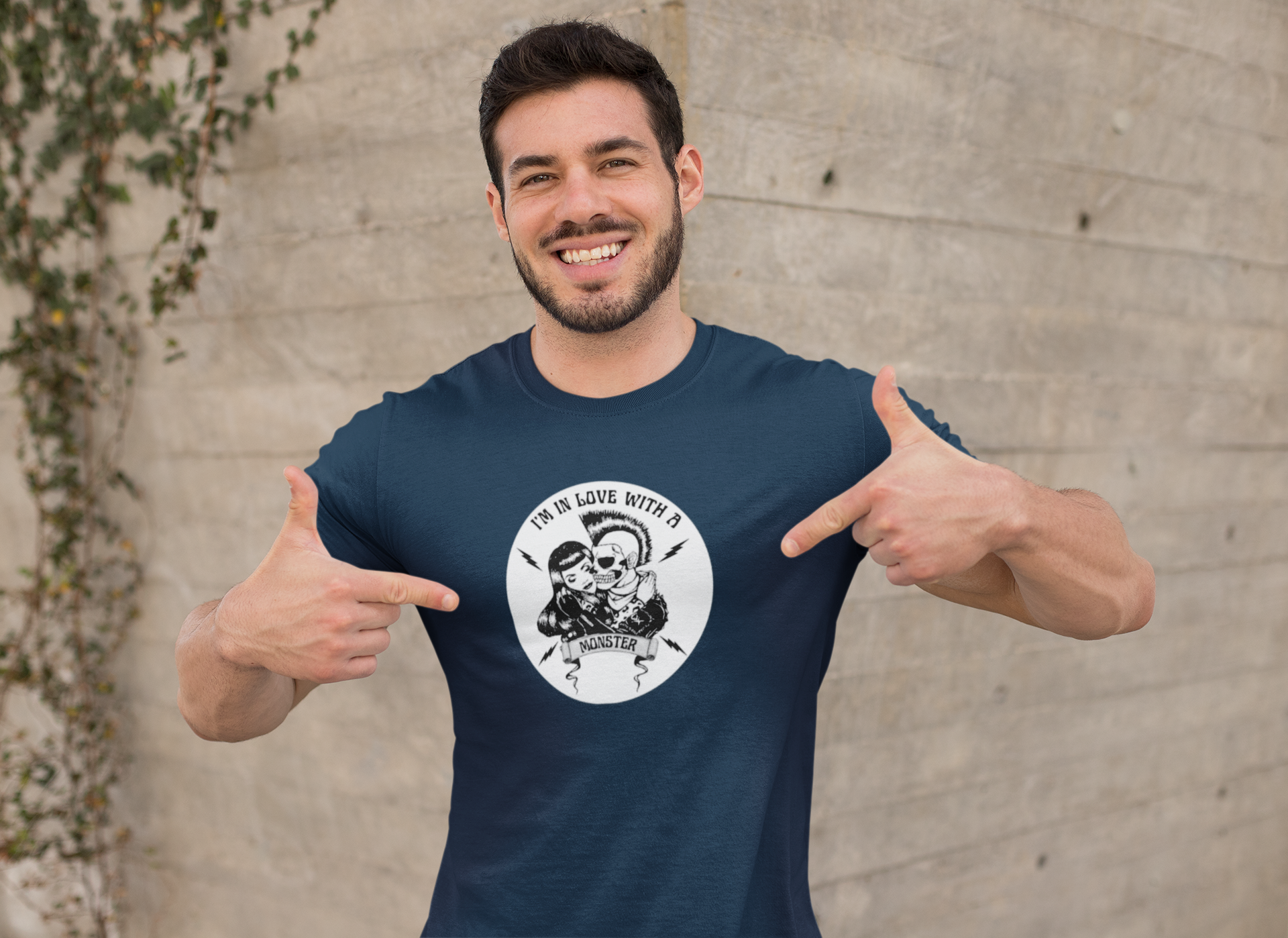 Rockabilly Monster Tee — "I'm in Love with a Monster" Vintage Horror Band T-Shirt product thumbnail image Rockabilly Monster Tee — "I'm in Love with a Monster" Vintage Horror Band T-Shirt product thumbnail image