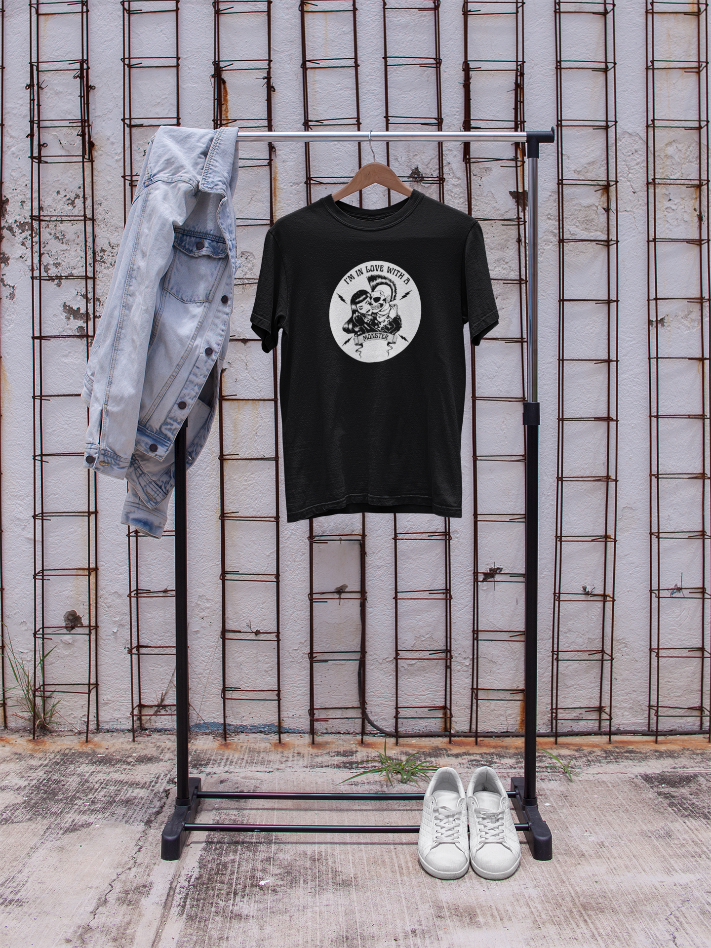 Rockabilly Monster Tee — "I'm in Love with a Monster" Vintage Horror Band T-Shirt product thumbnail image Rockabilly Monster Tee — "I'm in Love with a Monster" Vintage Horror Band T-Shirt product thumbnail image