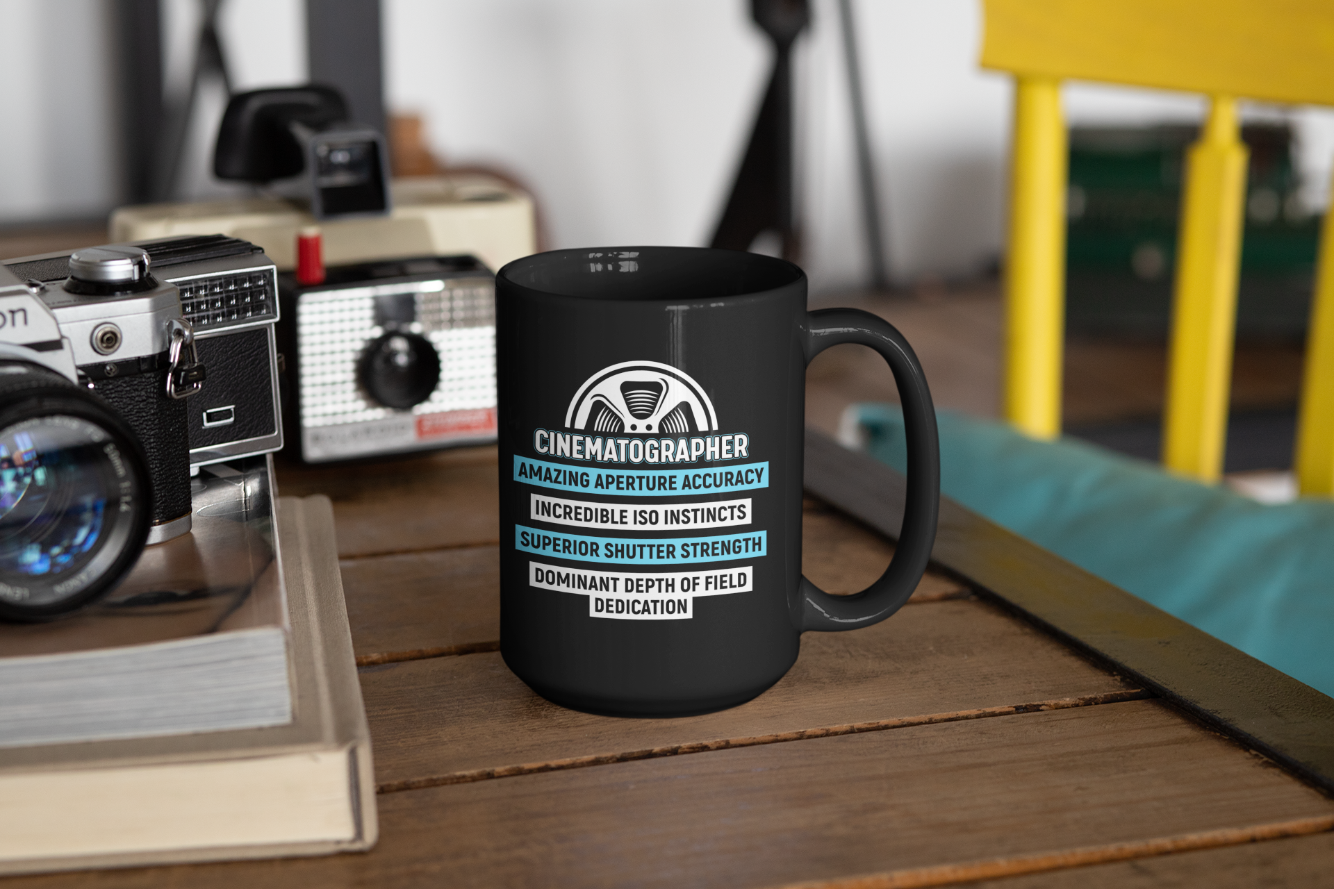 Cinematographer Skill Set Black Mug, 15oz product thumbnail image