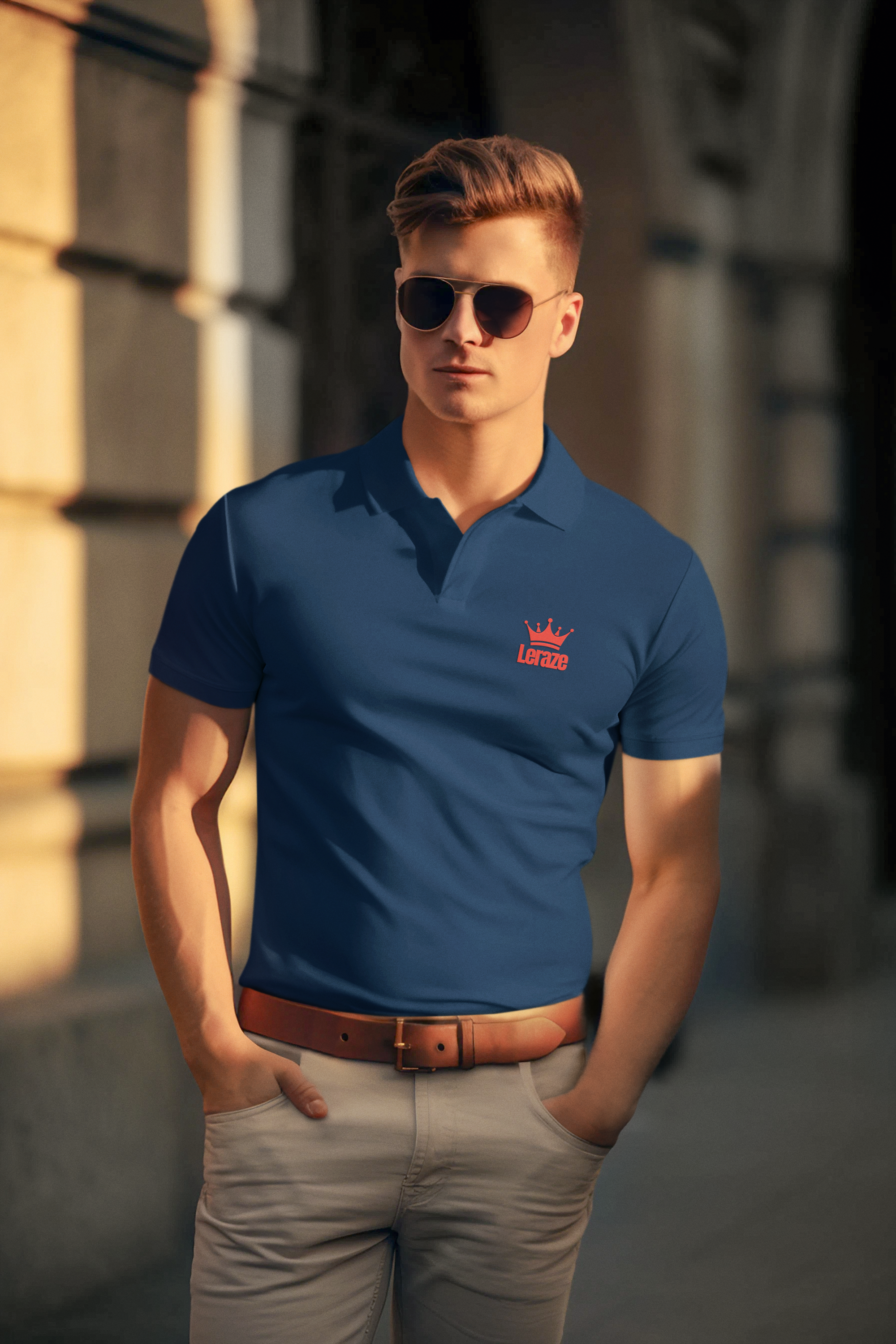 Embroidered Unisex Polo Shirt with Crown Design - Perfect for Casual Outings, Gifts, Festivals, Birthdays, and Everyday WearLeraze Exclusive Collection product thumbnail image