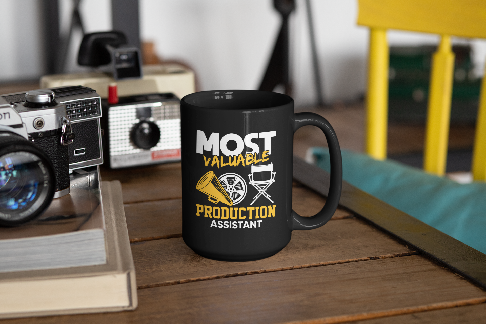 Most Valuable Production Assistant Black Mug, 15oz