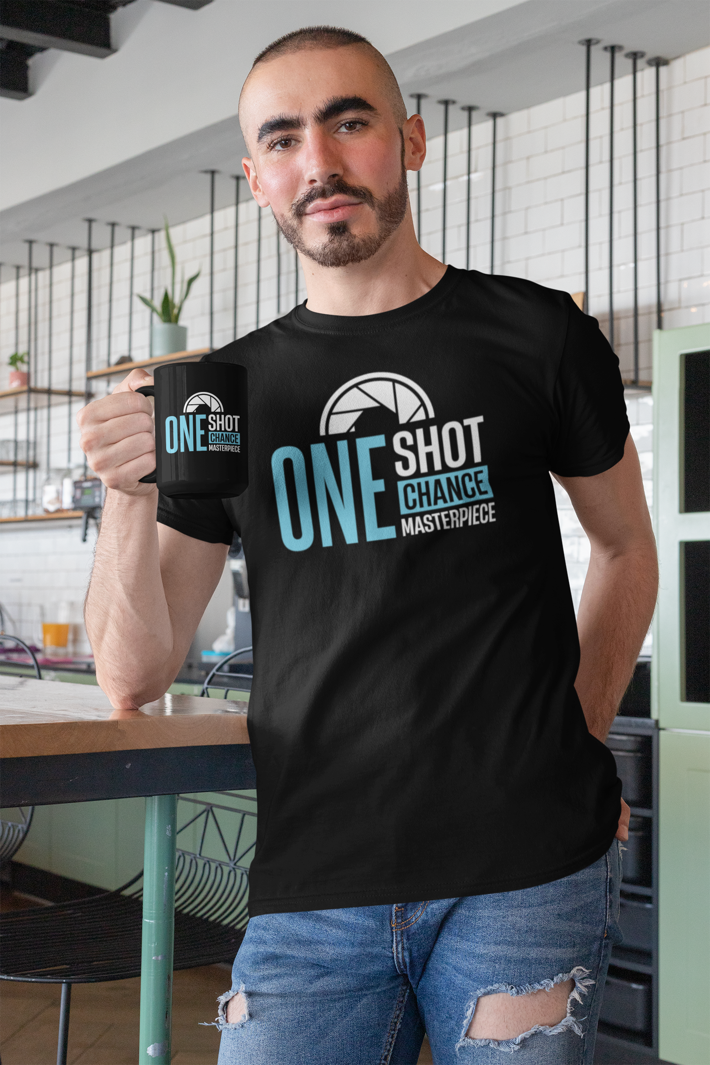 One Shot One Chance One Masterpiece Black Mug, 15oz product thumbnail image