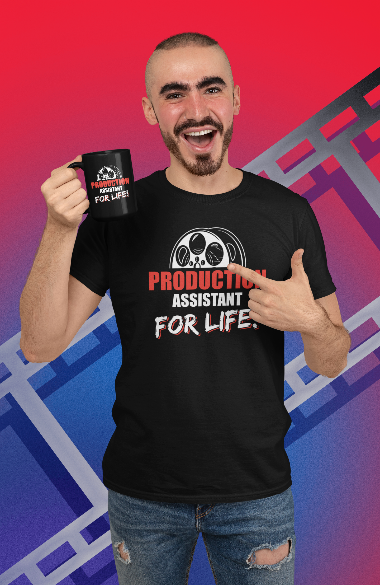 Production Assistant For Life Black Mug, 15oz product thumbnail image