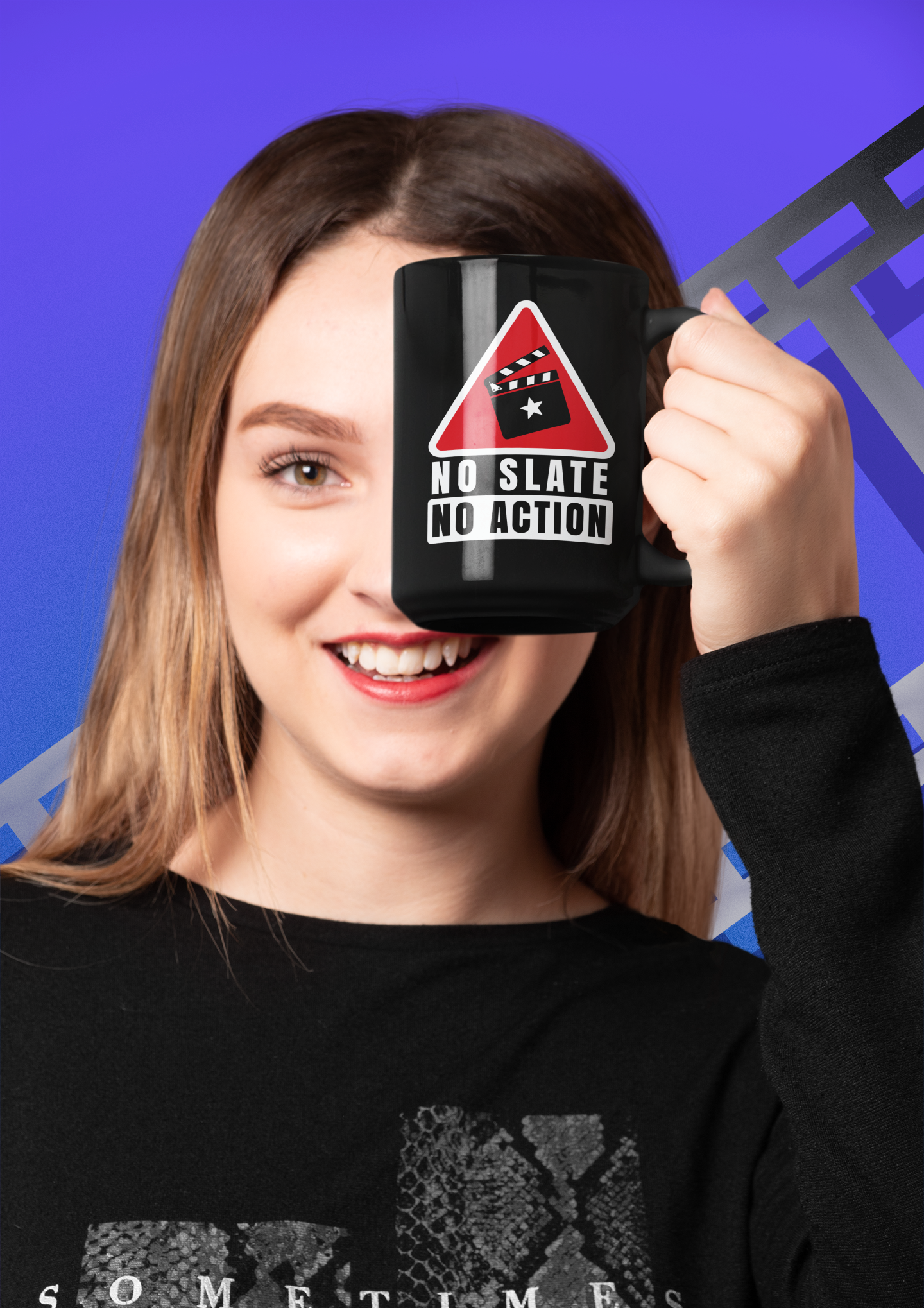 No Slate No Action Black Mug, 15oz product thumbnail image