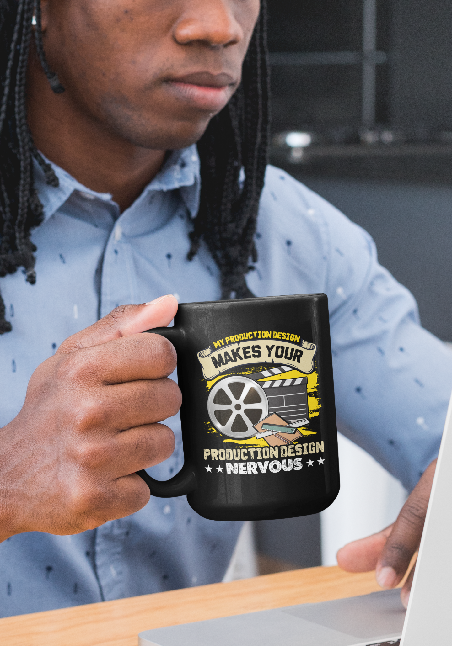 Production Design Flex Black Mug, 15oz product thumbnail image