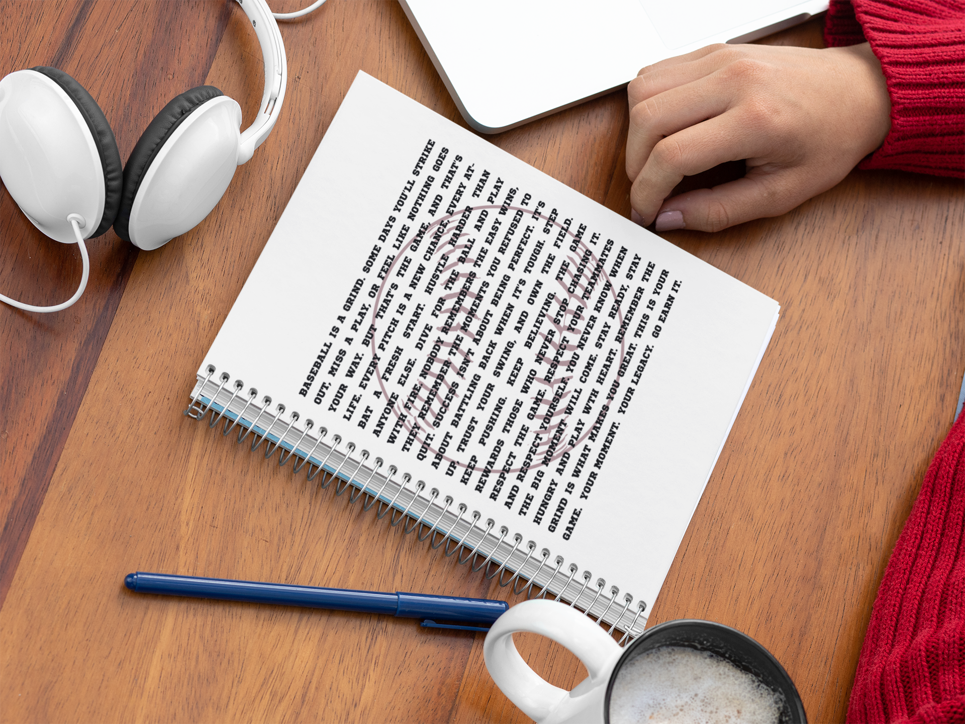 Baseball Spiral Notebook - Ruled Line Baseball is a Grind product thumbnail image