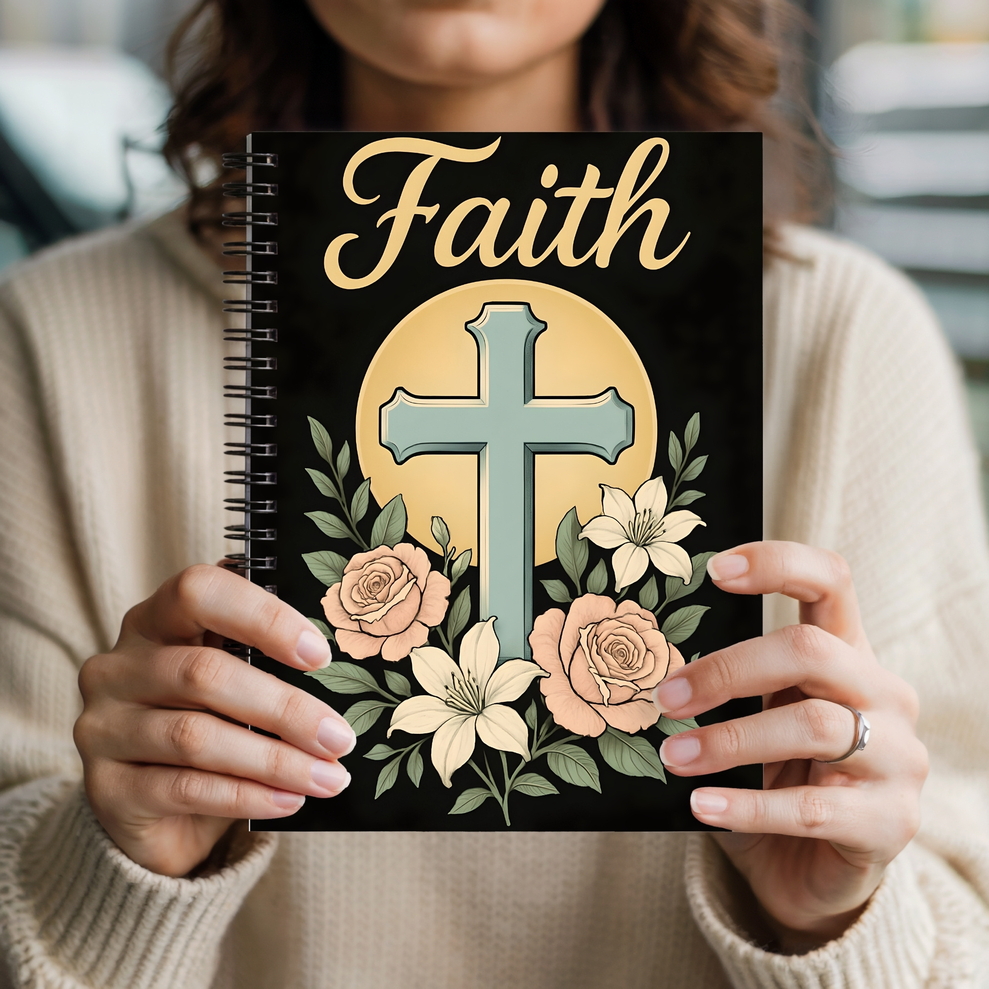 Faith Floral Spiral Notebook Christian Cross Journal, Ruled Lined Notebook for Prayer, Bible Study & Inspirational Notes product thumbnail image Faith Floral Spiral Notebook Christian Cross Journal, Ruled Lined Notebook for Prayer, Bible Study & Inspirational Notes product thumbnail image
