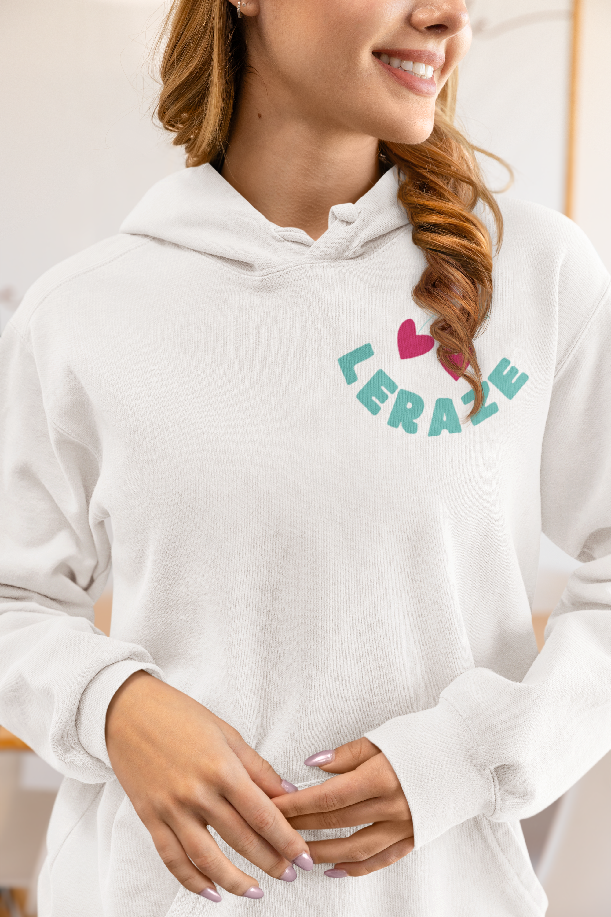 Heart Fleece Hoodie - Cozy Winter Wear, Trendy Three-Panel Sweater, Limited Edition Gift for Her, Leraze Fall Fashion, Warm Surfing Club Leraze Limited Edition Pullover Jumper product thumbnail image