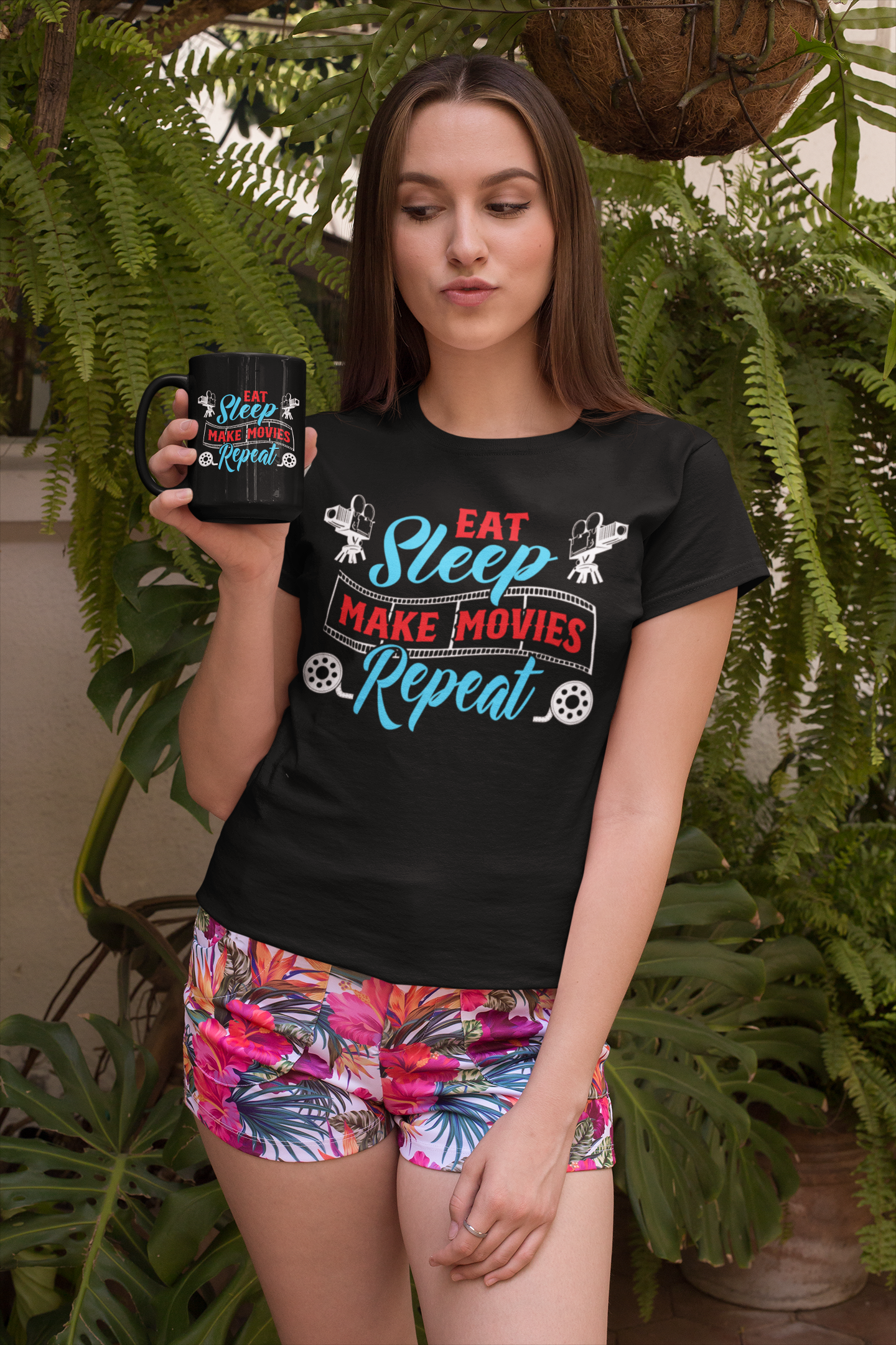 Eat Sleep Make Movies Repeat Black Mug, 15oz product thumbnail image Eat Sleep Make Movies Repeat Black Mug, 15oz product thumbnail image
