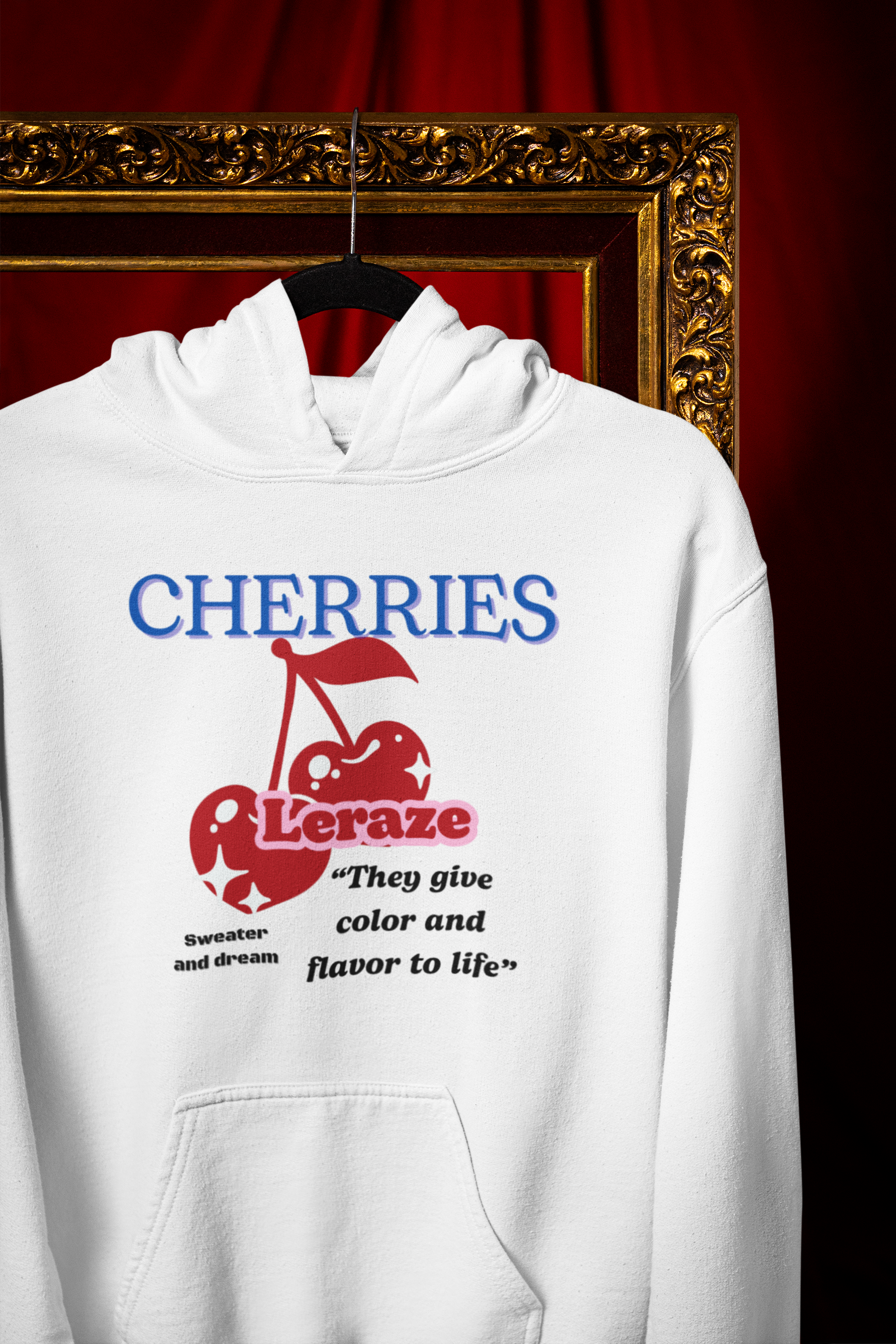 Cherries Print Fleece Unisex Hoodie — Relax in Style (Leraze Limited Edition) product thumbnail image Cherries Print Fleece Unisex Hoodie — Relax in Style (Leraze Limited Edition) product thumbnail image