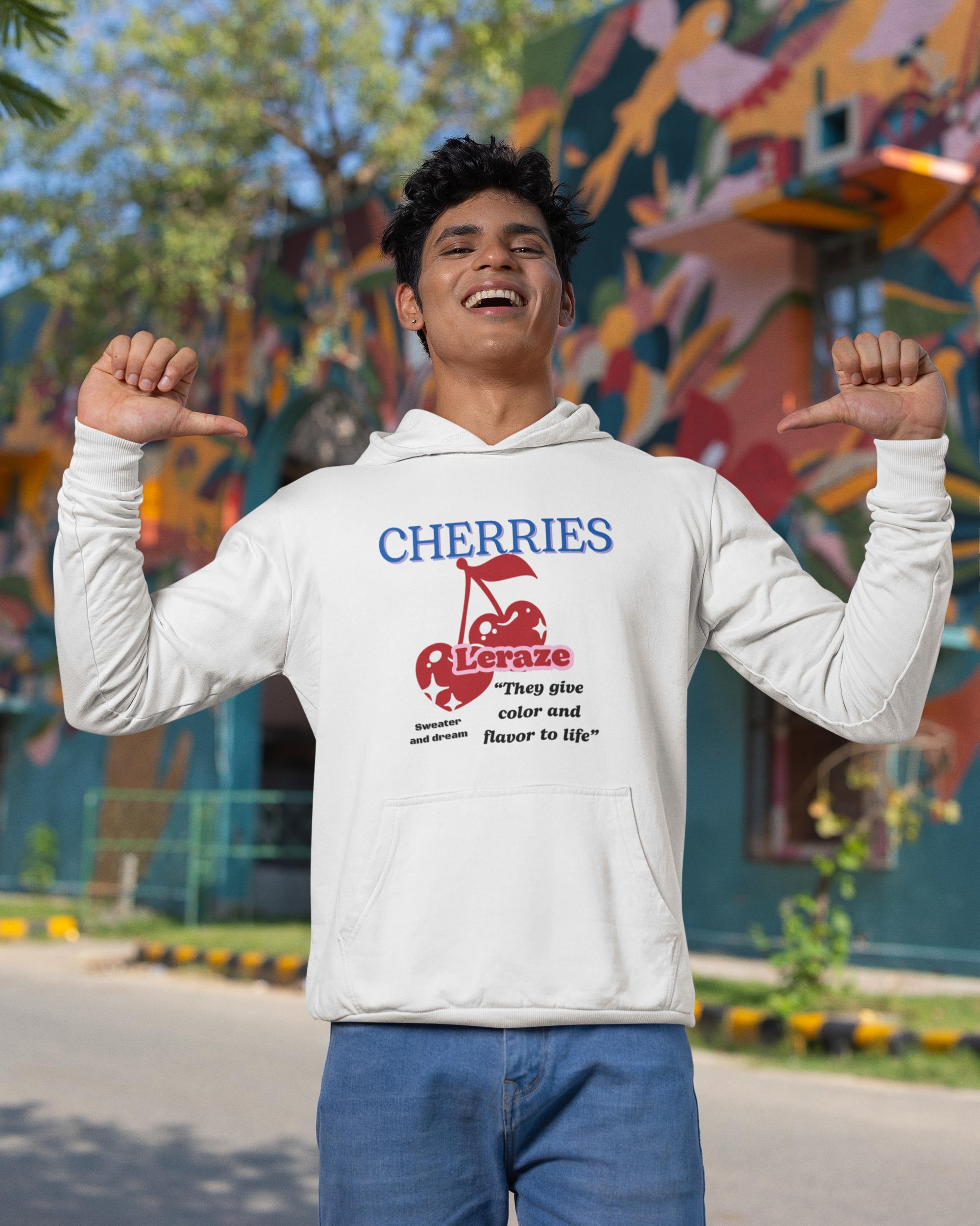 Cherries Print Fleece Unisex Hoodie — Relax in Style (Leraze Limited Edition) product thumbnail image Cherries Print Fleece Unisex Hoodie — Relax in Style (Leraze Limited Edition) product thumbnail image