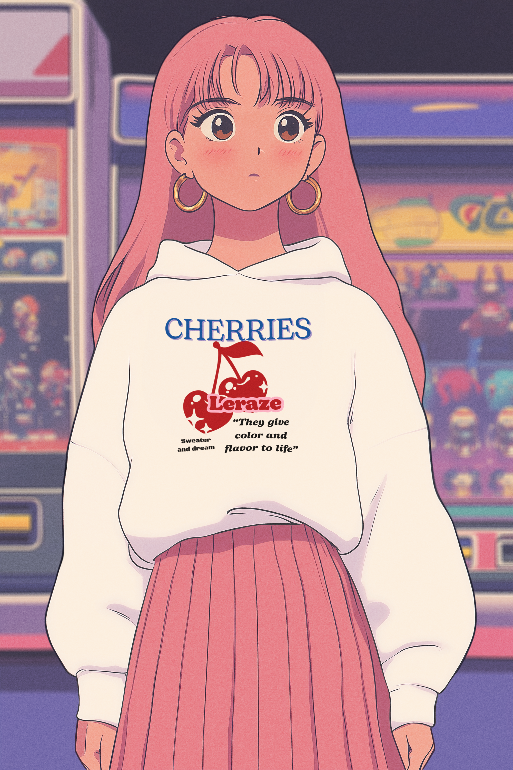Cherries Print Fleece Unisex Hoodie — Relax in Style (Leraze Limited Edition) product thumbnail image Cherries Print Fleece Unisex Hoodie — Relax in Style (Leraze Limited Edition) product thumbnail image