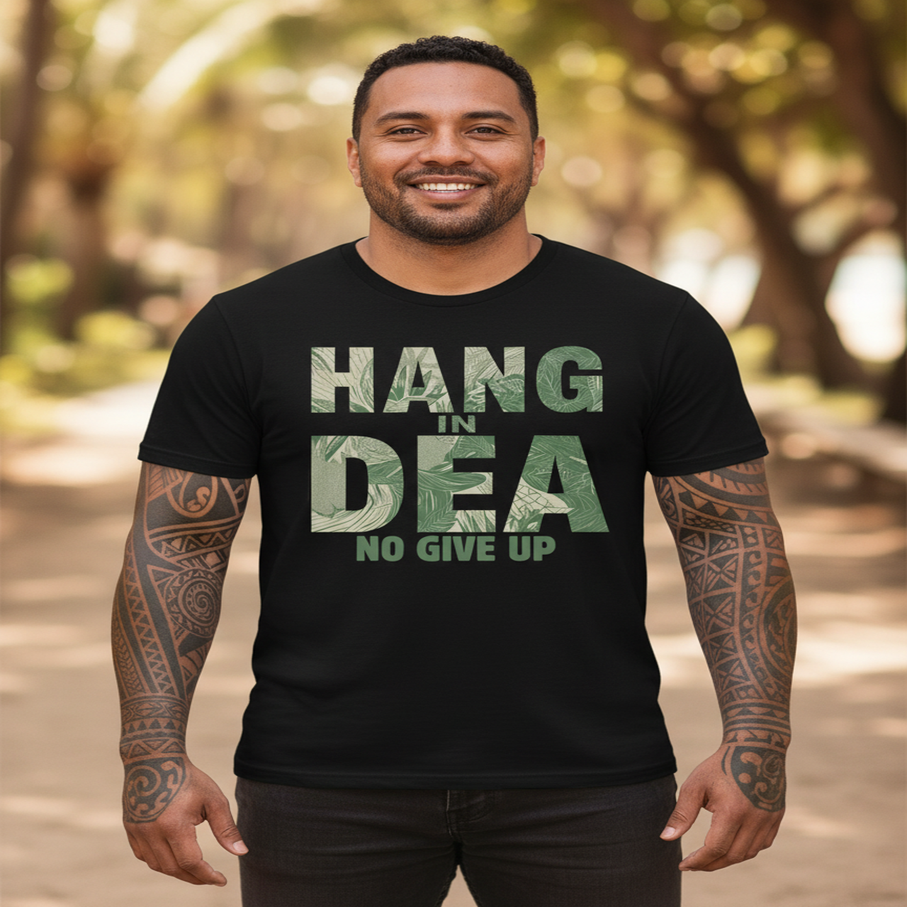 Hang In Dea No Give Up Hawaii Pidgin Unisex Tee product thumbnail image