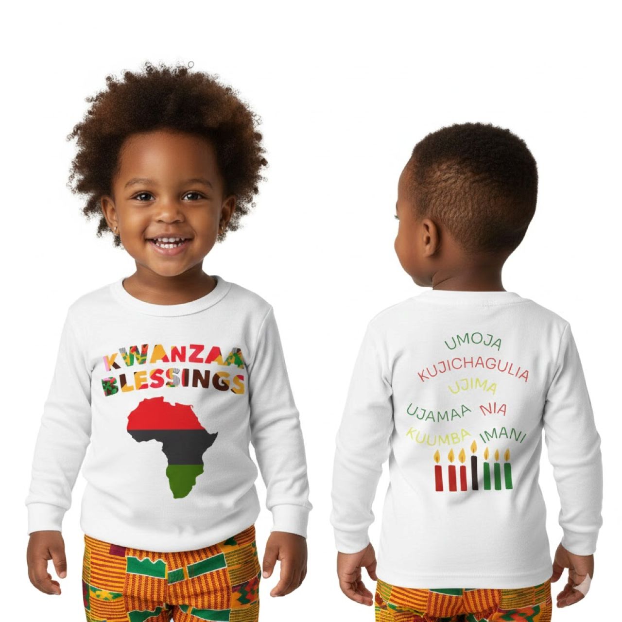 Kwanzaa Blessings Toddler Long Sleeve Tee product thumbnail image Kwanzaa Blessings Toddler Long Sleeve Tee product thumbnail image
