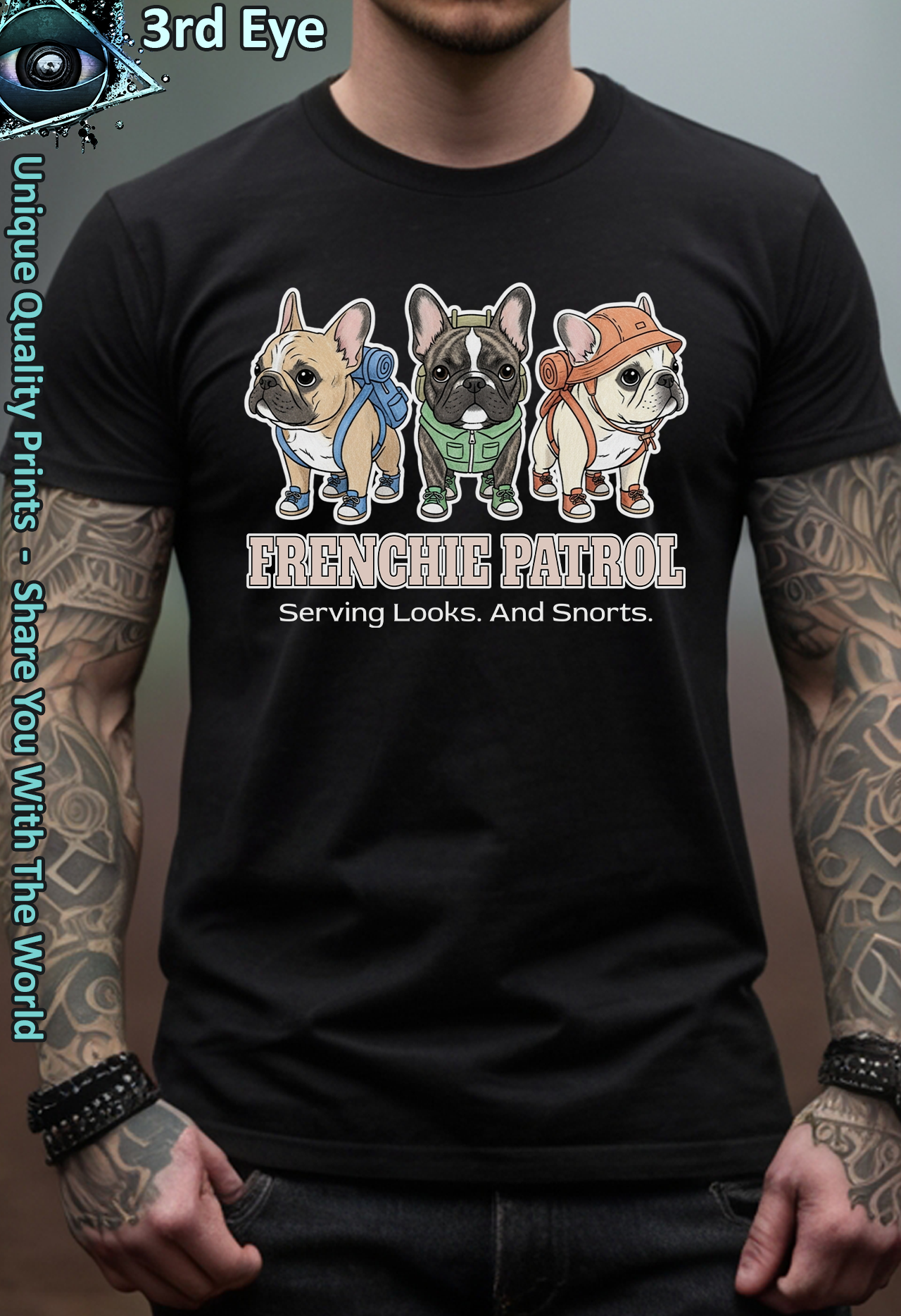 Vintage Outdoors Frenchie Patrol Funny Trio French Bulldog Graphic Vintage Outdoors Frenchie Patrol Funny Trio French Bulldog Graphic