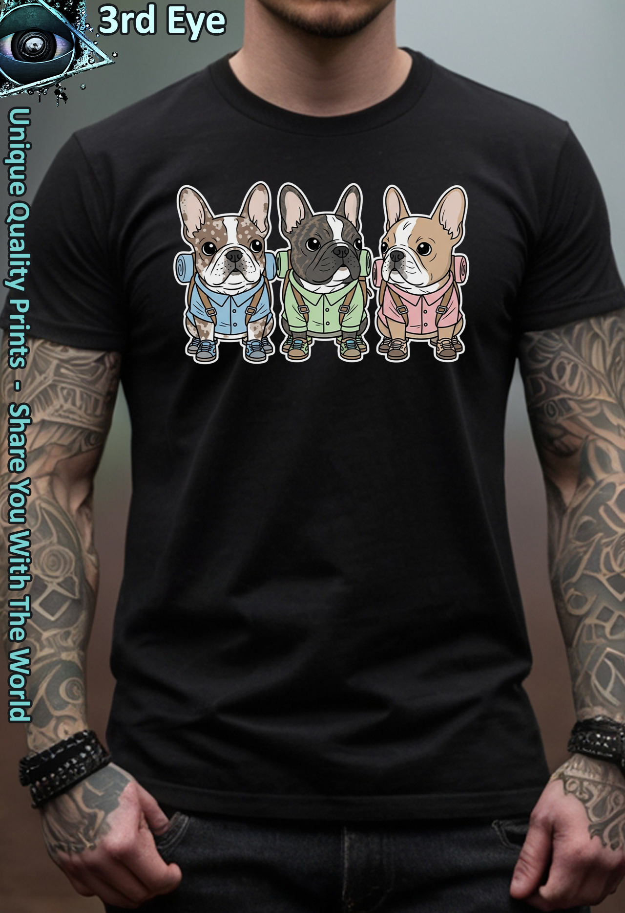 Vintage Outdoors Frenchie Trio v1 French Bulldog Graphic product thumbnail image