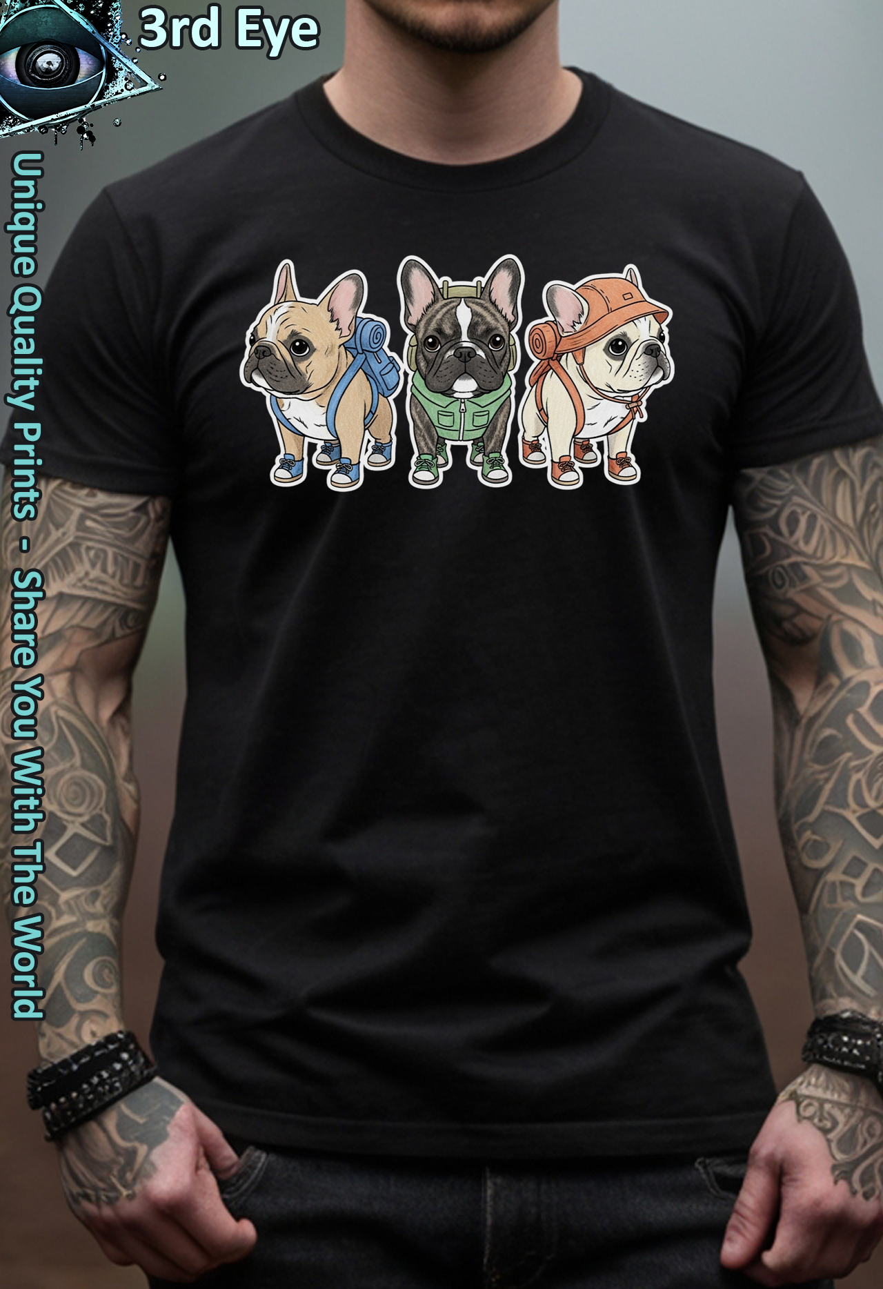 Vintage Outdoors Frenchie Trio v2 French Bulldog Graphic