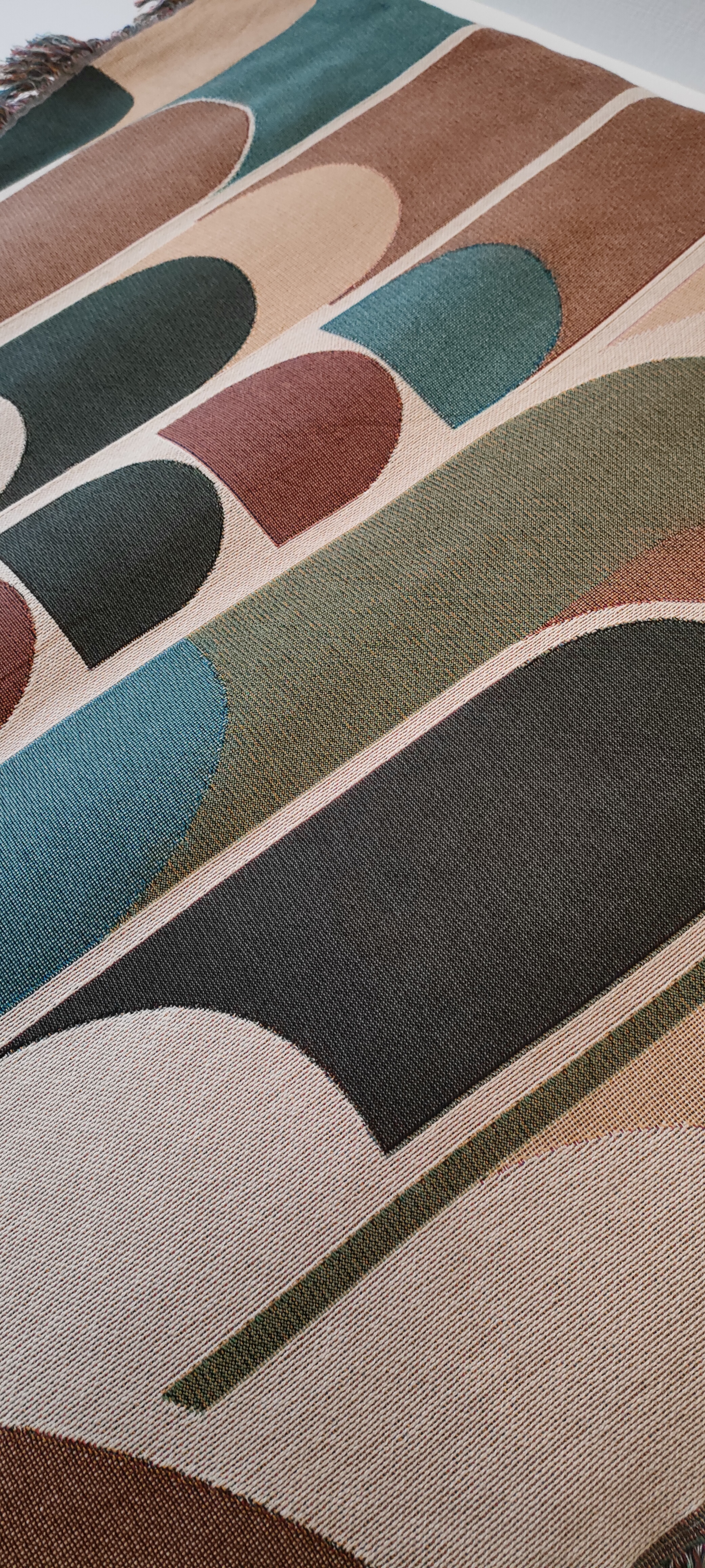 Mid Century Modern Woven Throw Blanket, Abstract Geometric Cotton Tapestry, Boho Home Decor Sofa Accent, Gift for Art & Design Lovers product thumbnail image Mid Century Modern Woven Throw Blanket, Abstract Geometric Cotton Tapestry, Boho Home Decor Sofa Accent, Gift for Art & Design Lovers product thumbnail image