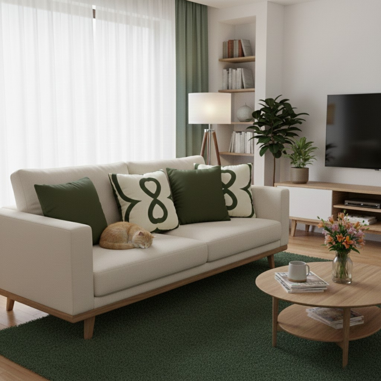 Sage Green EL Line Inverted - Faux-Suede Square Pillowcase product thumbnail image Sage Green EL Line Inverted - Faux-Suede Square Pillowcase product thumbnail image