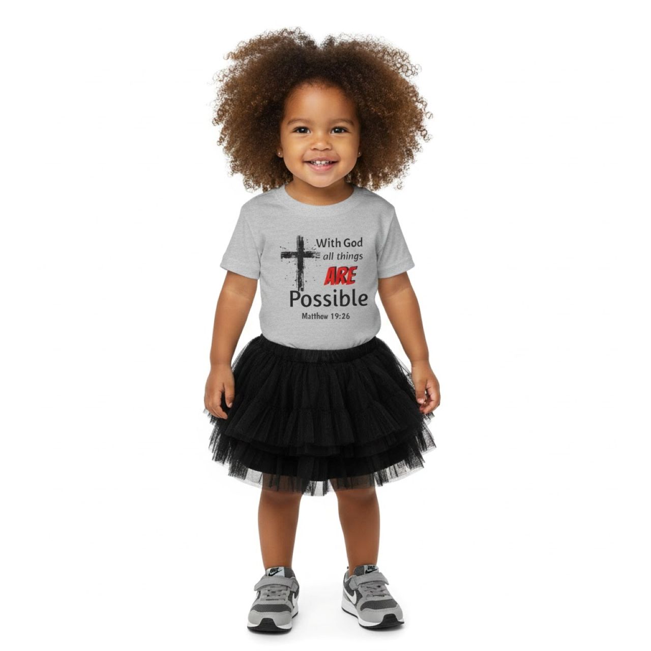 Toddler "With God All Things Are Possible" T-shirt product thumbnail image Toddler "With God All Things Are Possible" T-shirt product thumbnail image