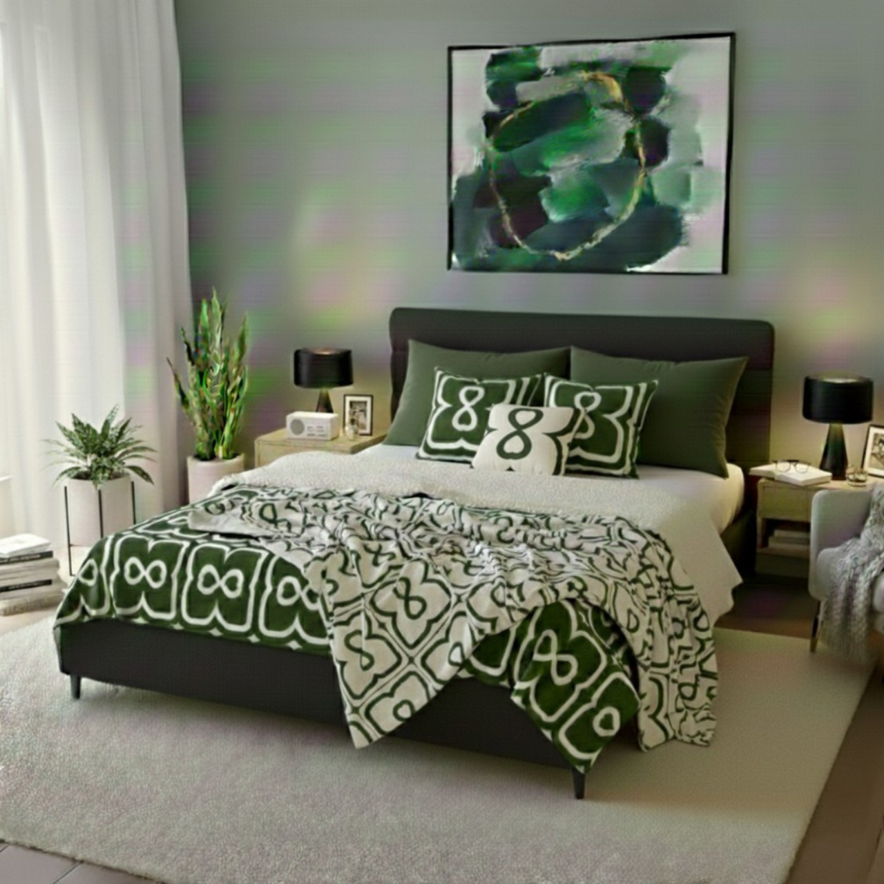 Sage Green EL Line Inverted - Faux-Suede Square Pillowcase product thumbnail image Sage Green EL Line Inverted - Faux-Suede Square Pillowcase product thumbnail image