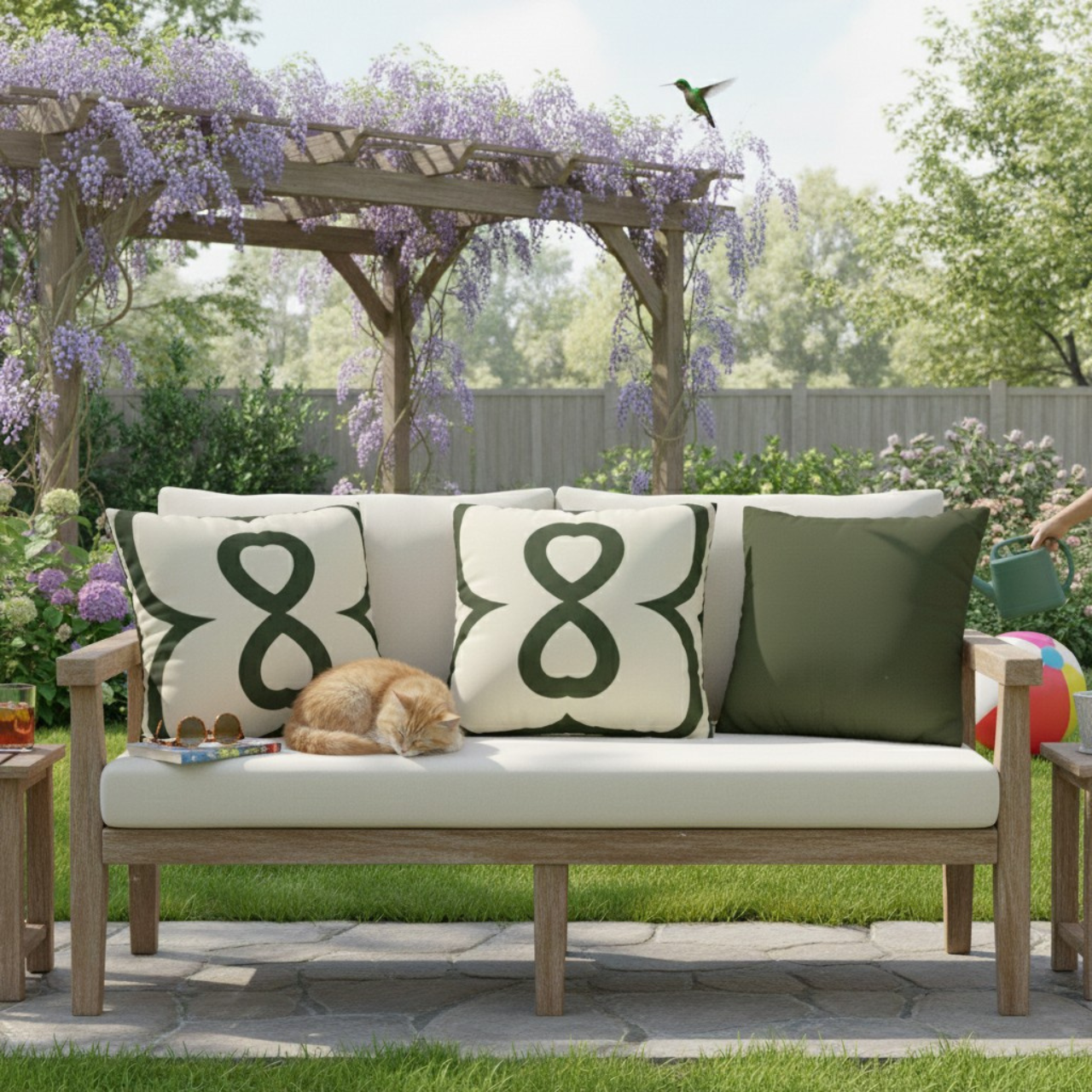 Sage Green EL Line Inverted - Faux-Suede Square Pillowcase 