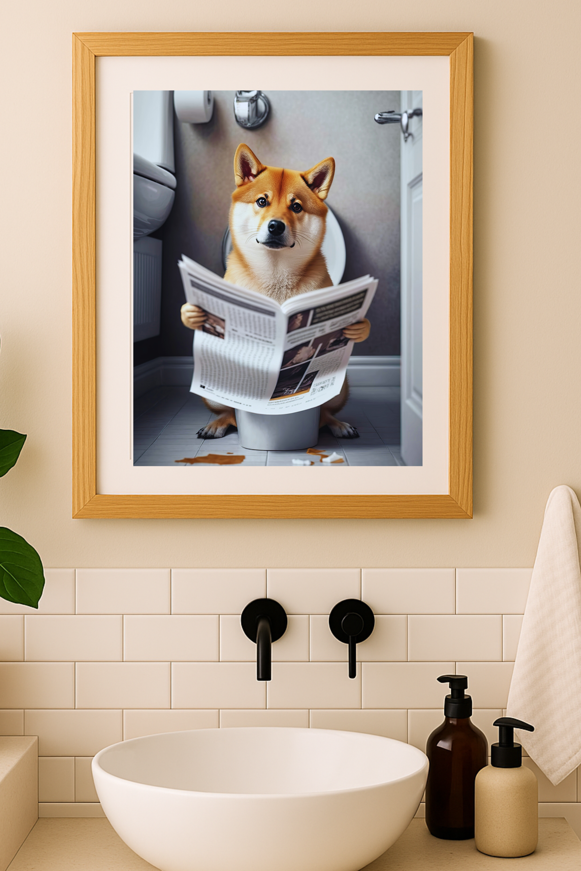 Funny Shiba Inu Toilet Poster - Cute Dog Bathroom Wall Art Matte Vertical product thumbnail image Funny Shiba Inu Toilet Poster - Cute Dog Bathroom Wall Art Matte Vertical product thumbnail image