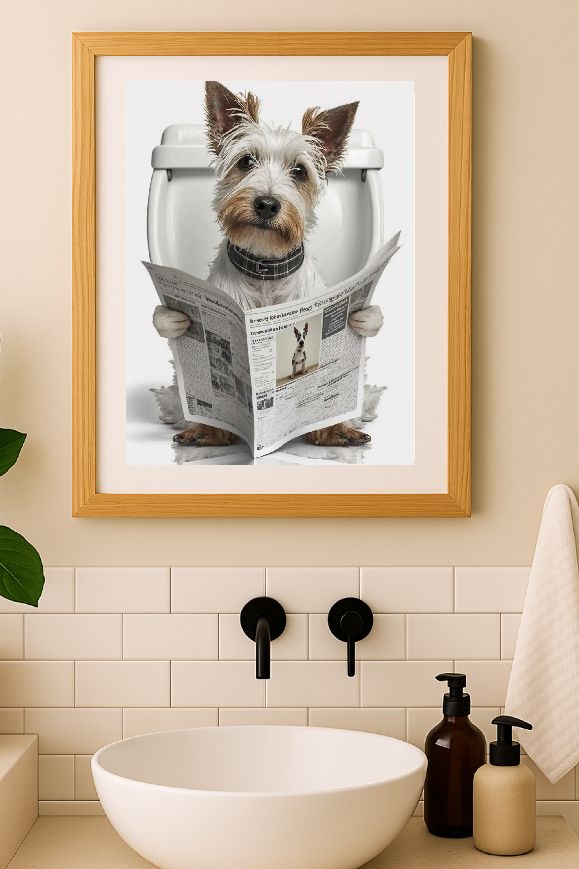 Funny Terrier Reading Newspaper Poster — Pet Wall Art product thumbnail image Funny Terrier Reading Newspaper Poster — Pet Wall Art product thumbnail image