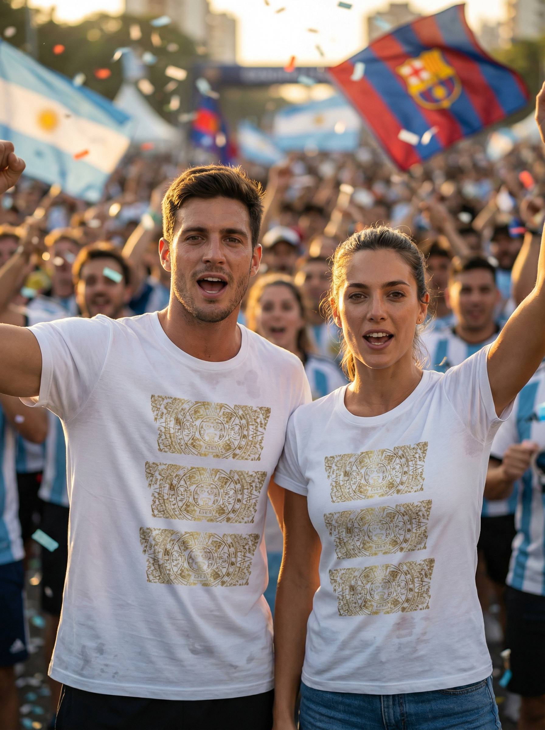 Boho Gold Aztec Pattern T-Shirt — 'Boho Zen' Graphic Tee product thumbnail image