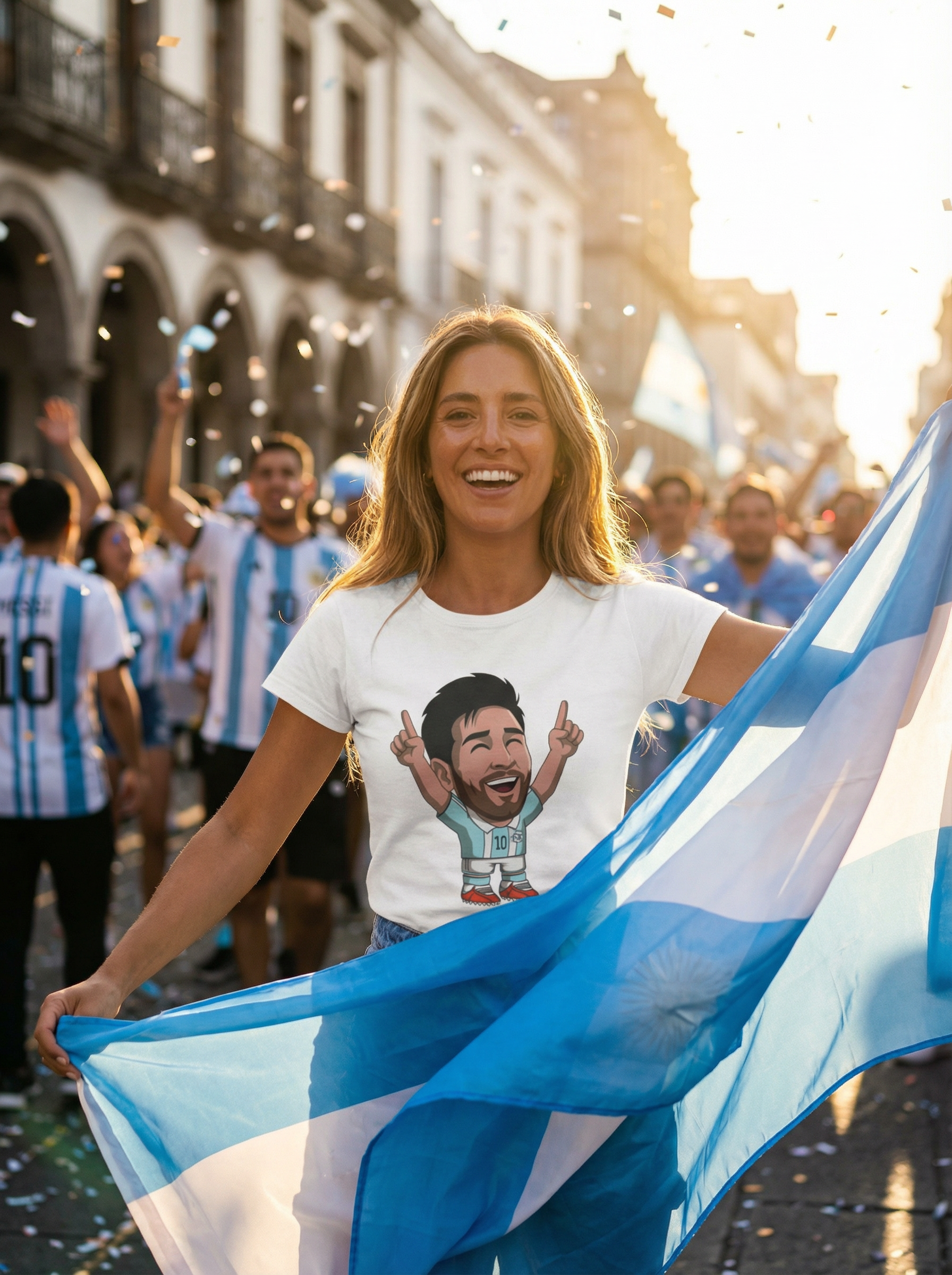 Soccer Fans Tee — "Cheering, Enjoying a Goal" Graphic product thumbnail image Soccer Fans Tee — "Cheering, Enjoying a Goal" Graphic product thumbnail image