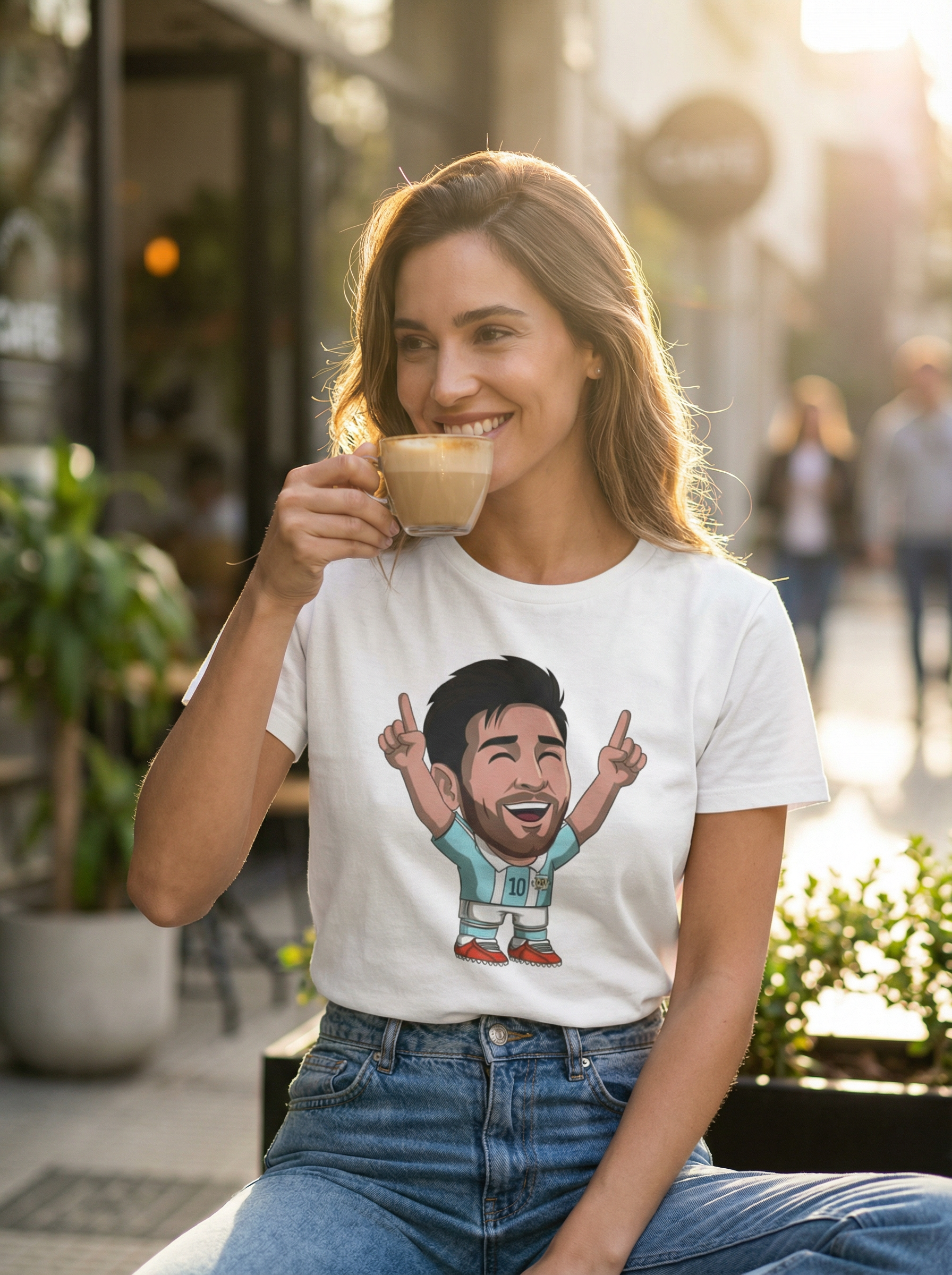 Soccer Fans Tee — "Cheering, Enjoying a Goal" Graphic product thumbnail image Soccer Fans Tee — "Cheering, Enjoying a Goal" Graphic product thumbnail image