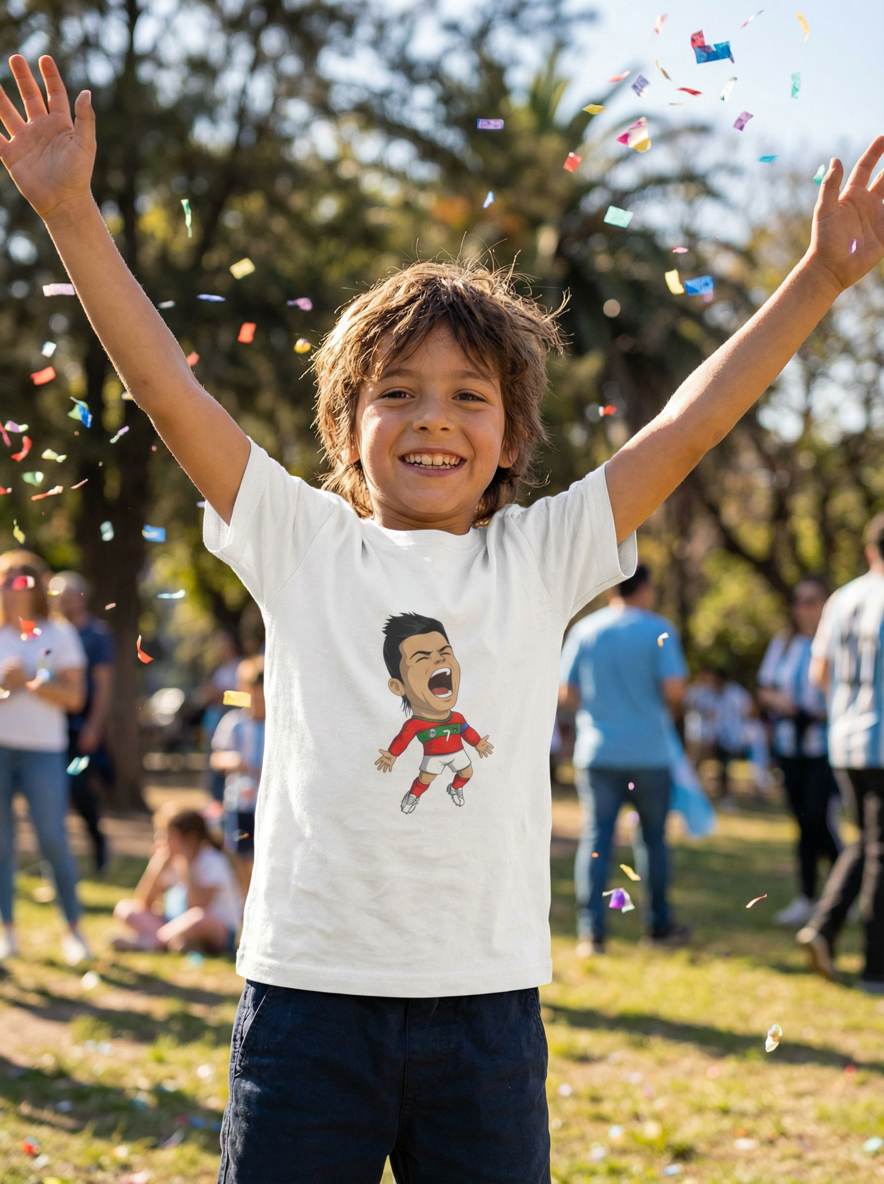 Kristio Arroganto Kids T-Shirt — Cartoon Football Streetwear Tee product thumbnail image Kristio Arroganto Kids T-Shirt — Cartoon Football Streetwear Tee product thumbnail image