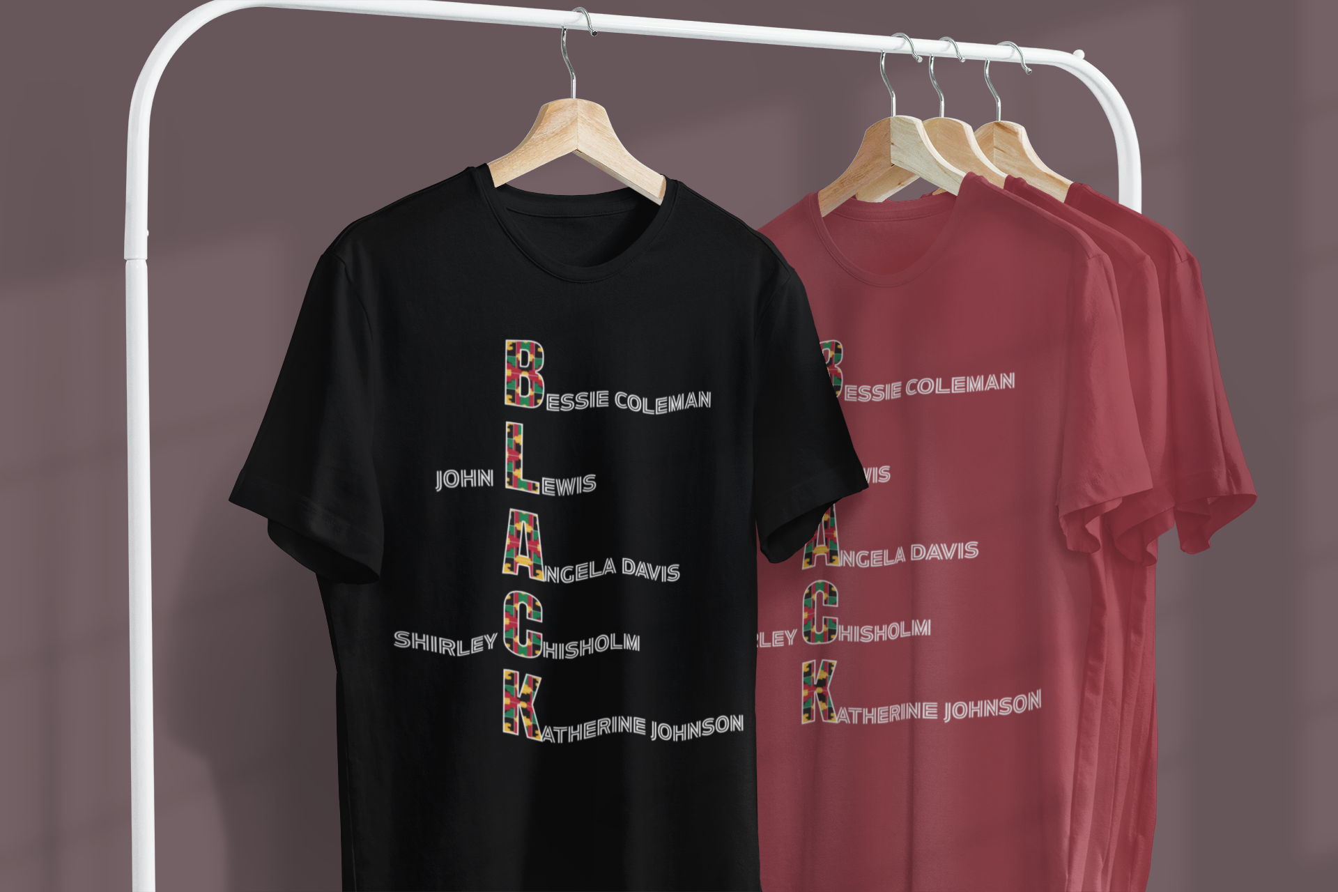 Black Reign Legacy T-shirt — Black Leaders Tribute with Kente Pattern product thumbnail image