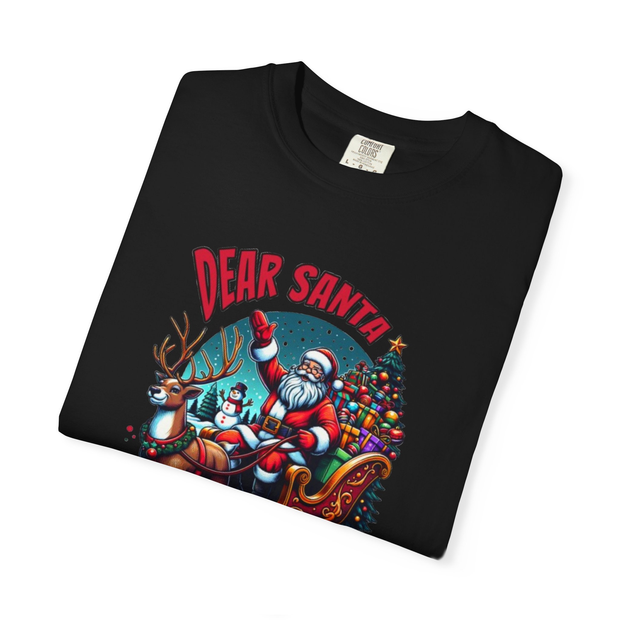 Dear Santa Christmas T-Shirt – Retro Santa Sleigh Graphic Tee product thumbnail image Dear Santa Christmas T-Shirt – Retro Santa Sleigh Graphic Tee product thumbnail image