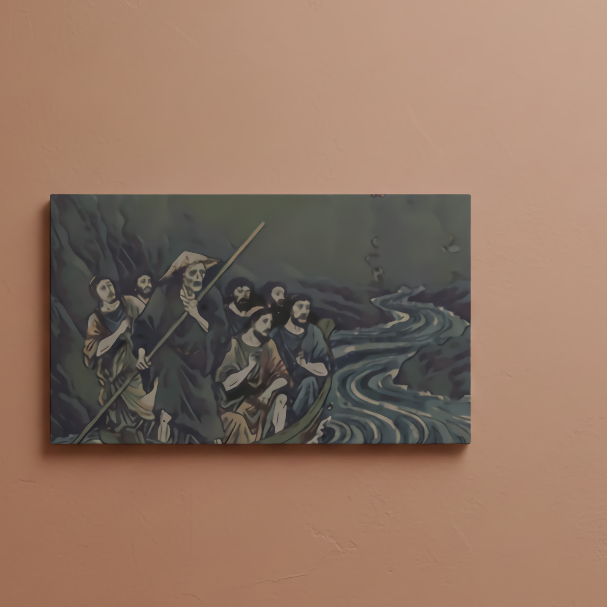 Something on the River Styx Canvas - Latex Paint - Stretched over Pine Frame Something on the River Styx Canvas - Latex Paint - Stretched over Pine Frame