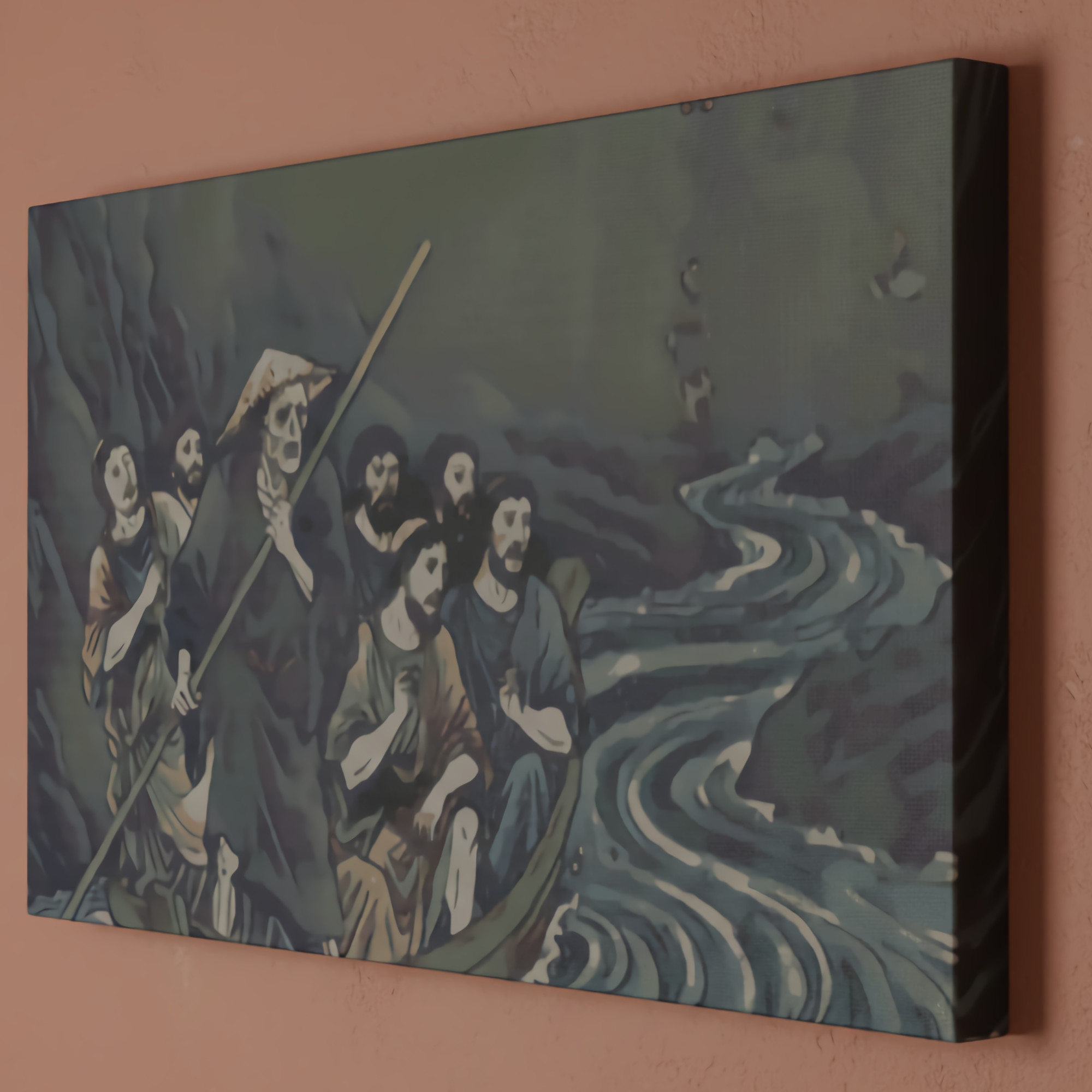 Something on the River Styx Canvas - Latex Paint - Stretched over Pine Frame product thumbnail image Something on the River Styx Canvas - Latex Paint - Stretched over Pine Frame product thumbnail image