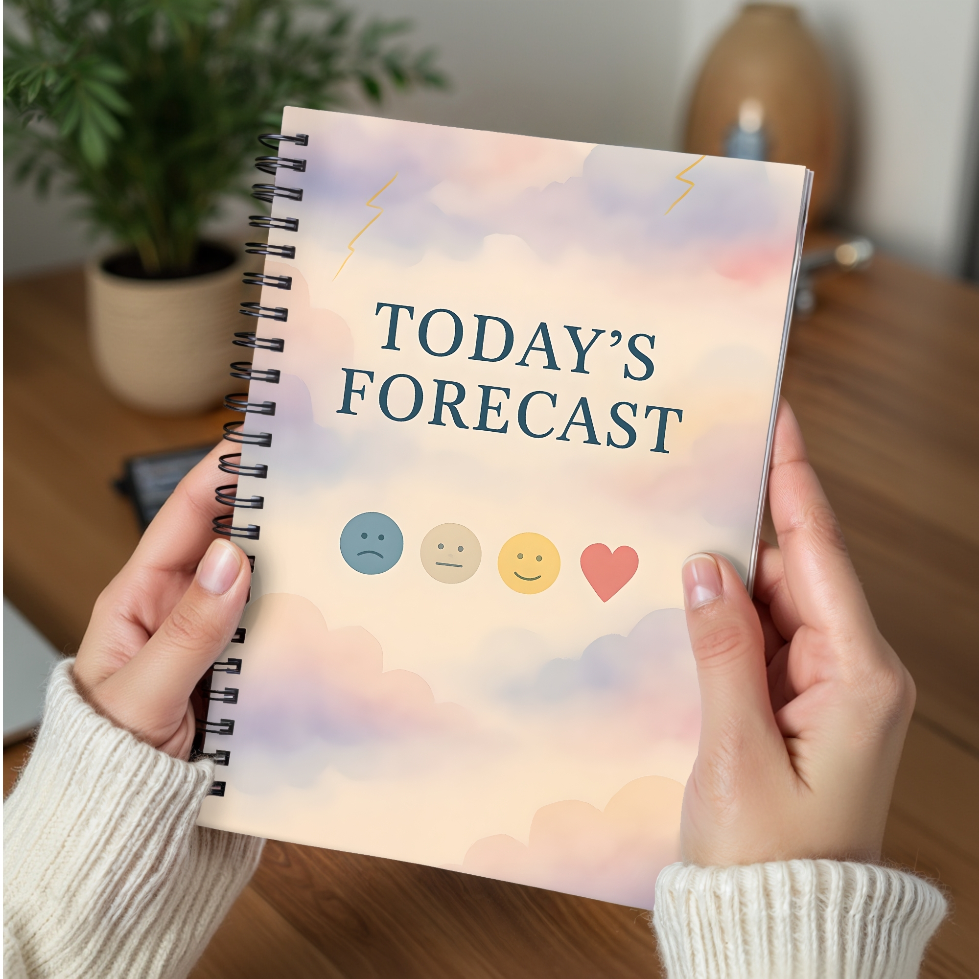 Mood Tracker Spiral Notebook "Today's Forecast" Ruled Journal product thumbnail image
