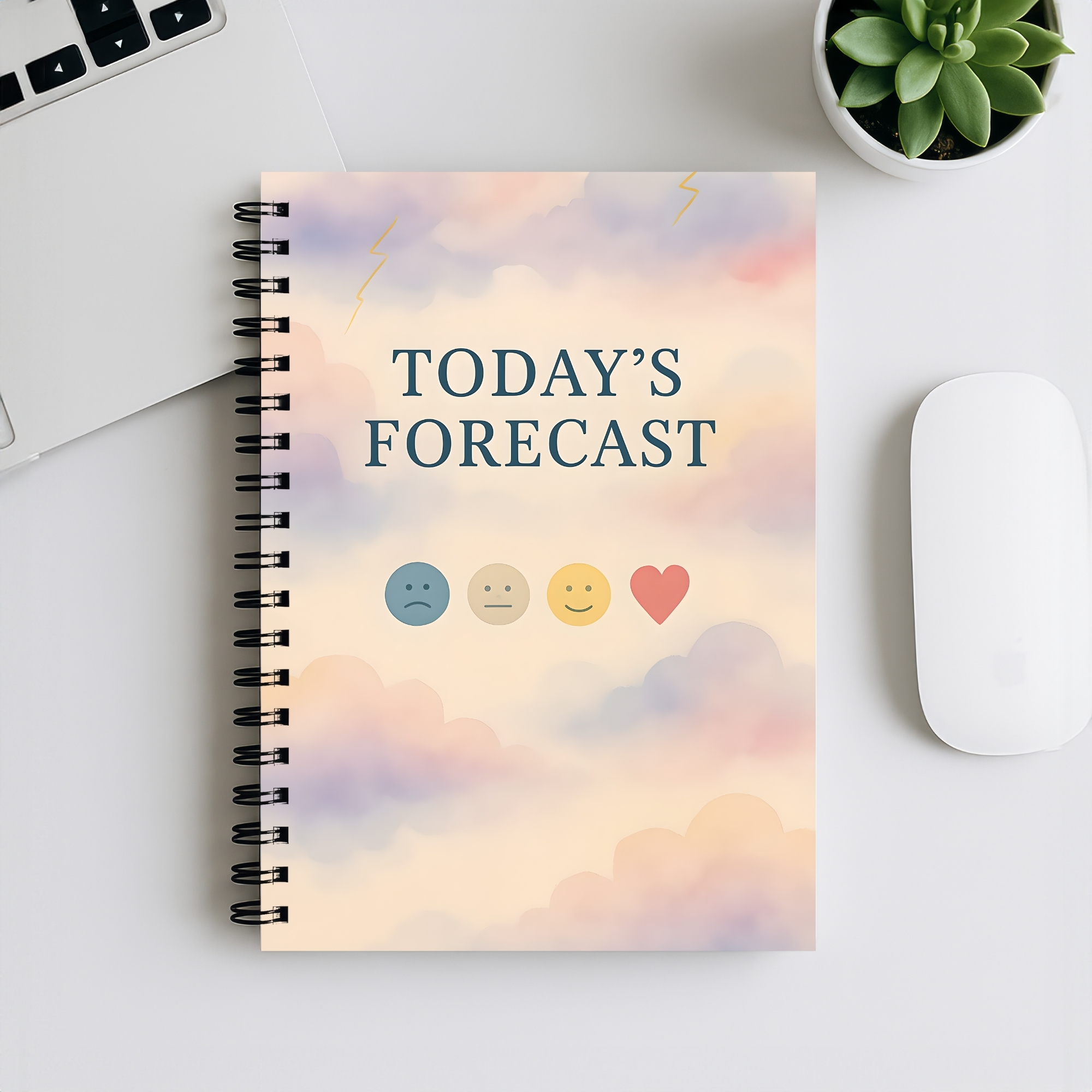 Mood Tracker Spiral Notebook "Today's Forecast" Ruled Journal product thumbnail image Mood Tracker Spiral Notebook "Today's Forecast" Ruled Journal product thumbnail image