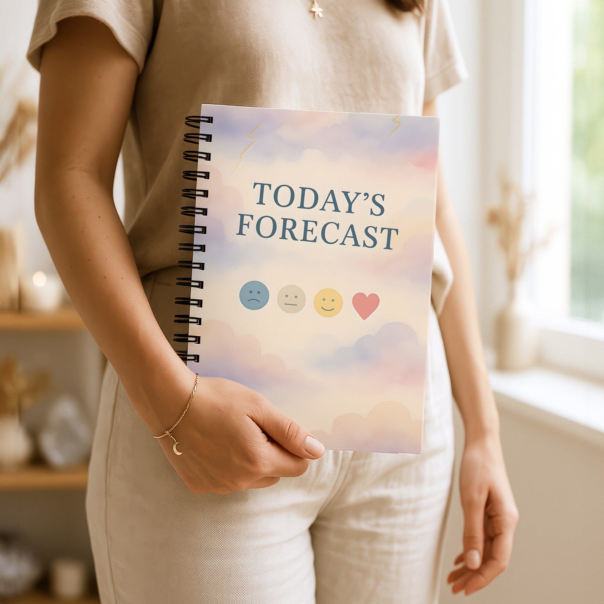 Mood Tracker Spiral Notebook "Today's Forecast" Ruled Journal product thumbnail image