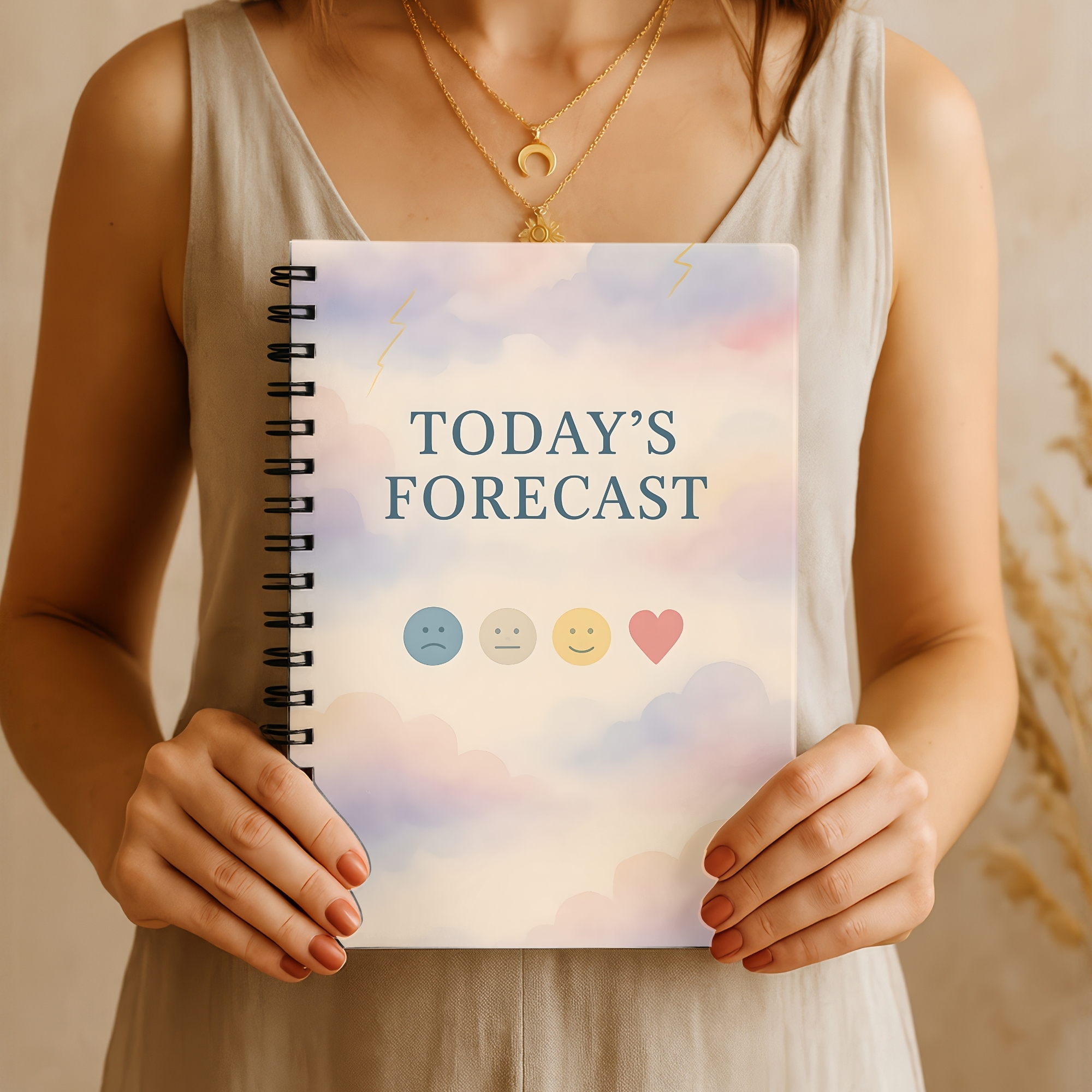 Mood Tracker Spiral Notebook "Today's Forecast" Ruled Journal product thumbnail image Mood Tracker Spiral Notebook "Today's Forecast" Ruled Journal product thumbnail image