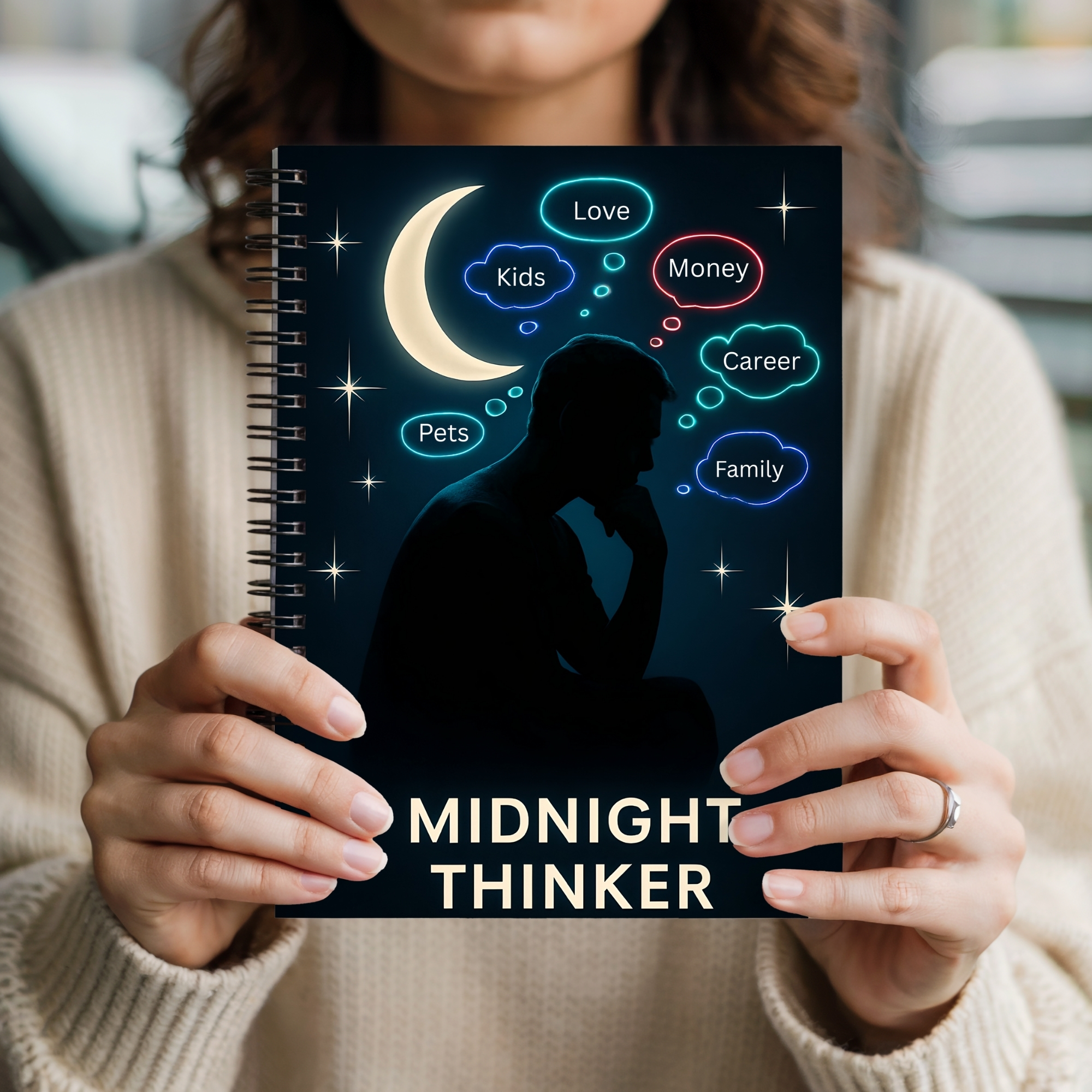 Midnight Thinker Spiral Notebook Ruled Journal for Nighttime Ideas & Creative Reflection product thumbnail image Midnight Thinker Spiral Notebook Ruled Journal for Nighttime Ideas & Creative Reflection product thumbnail image