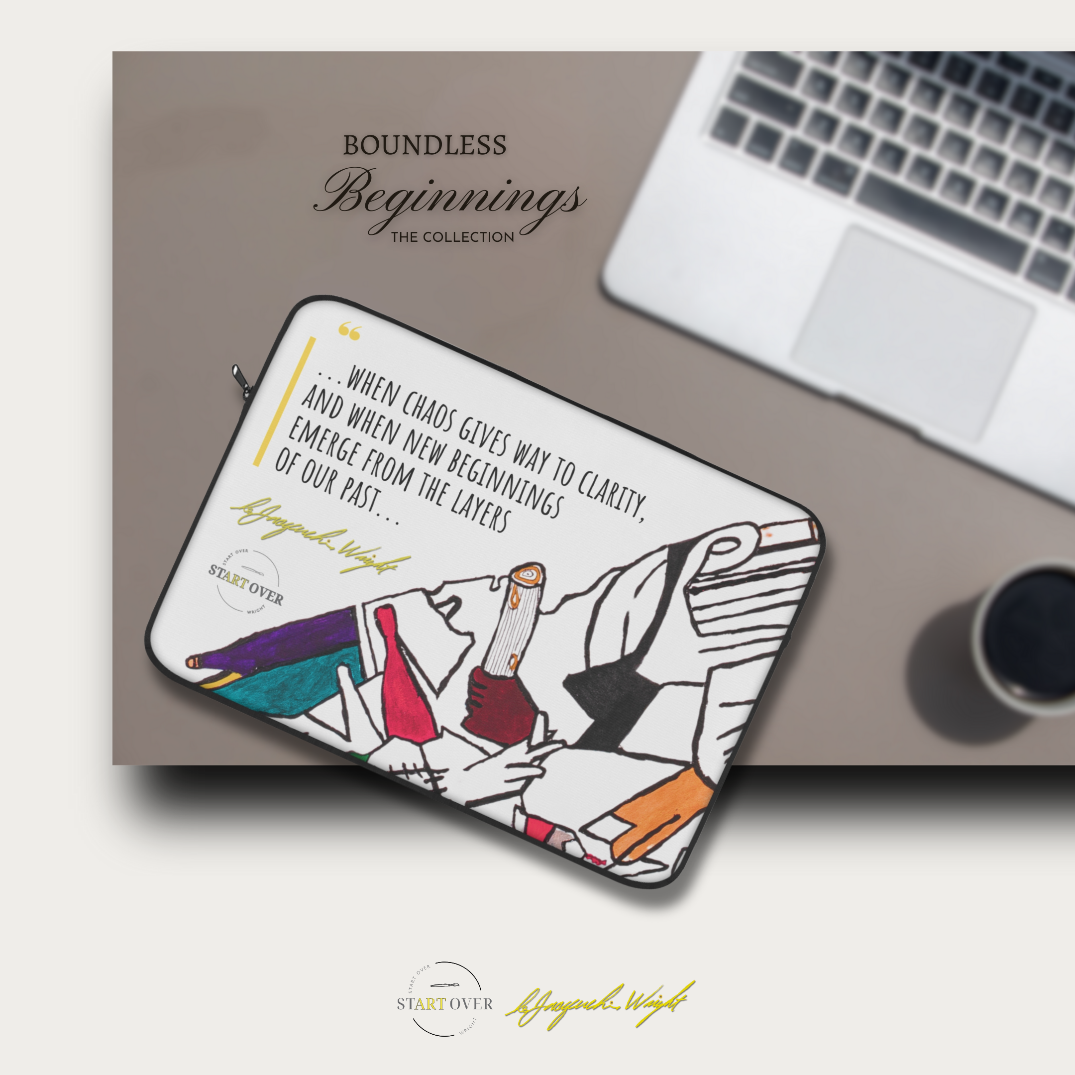 "Abstract Harmony" Laptop Sleeve | Ms. JDW Original Artwork | Boundless Beginnings Collection | Padded Tech Protection | Proceeds Support Social Impact product thumbnail image