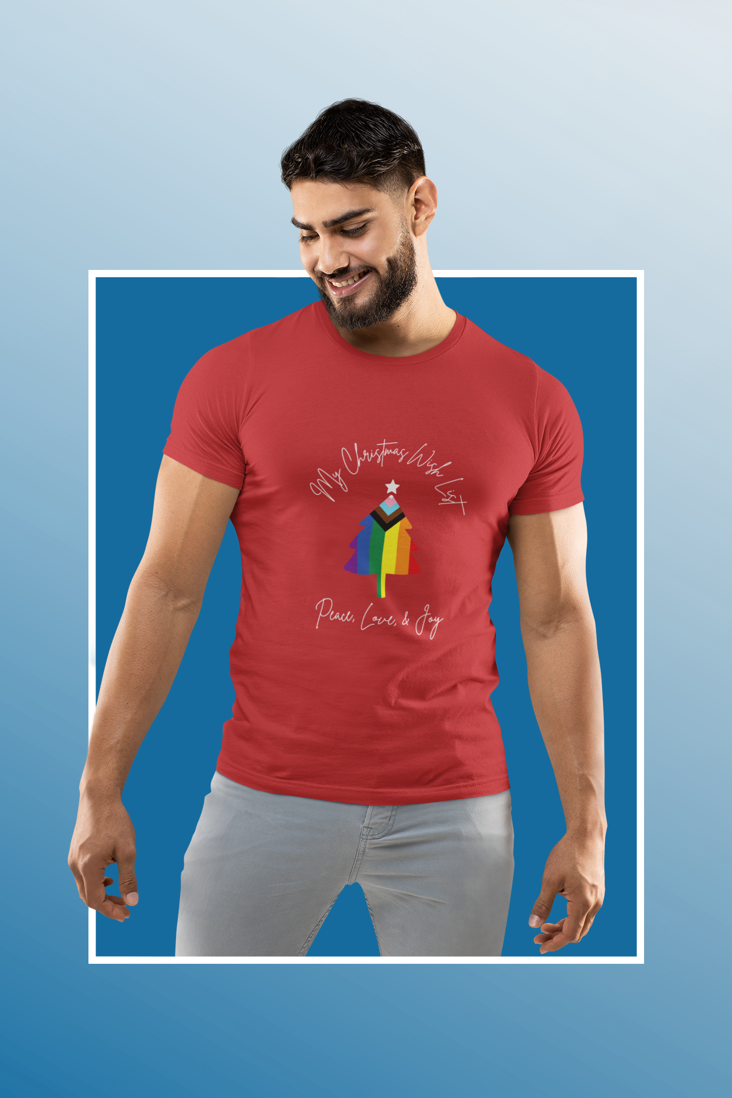 My Christmas Wish List Pride Shirt - LGBTQ Unisex Holiday Tee - Peace, Love & Joy product thumbnail image My Christmas Wish List Pride Shirt - LGBTQ Unisex Holiday Tee - Peace, Love & Joy product thumbnail image