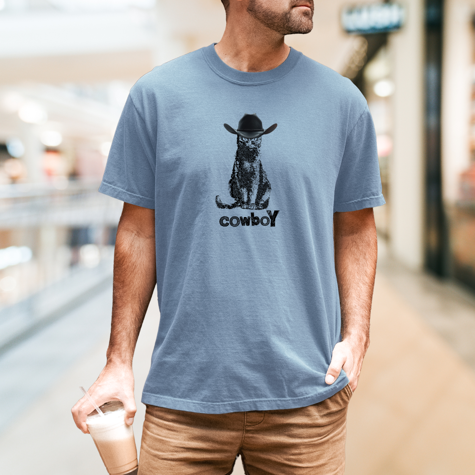 Cowboy Cat Comfort Colors T-Shirt | Vintage Western 