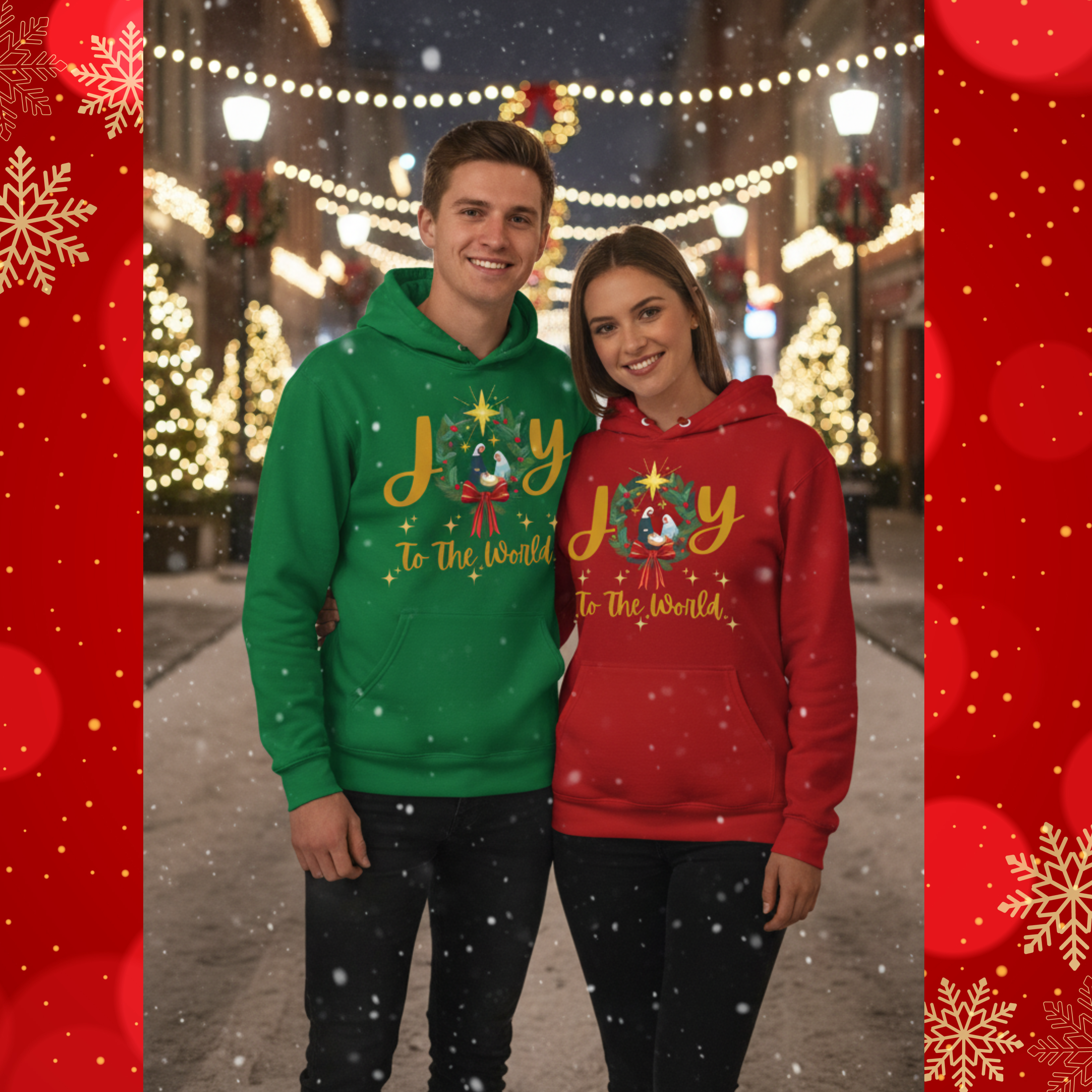 "Joy to the World" / Unisex Heavy Blend™ Christmas Hooded Sweatshirt product thumbnail image
