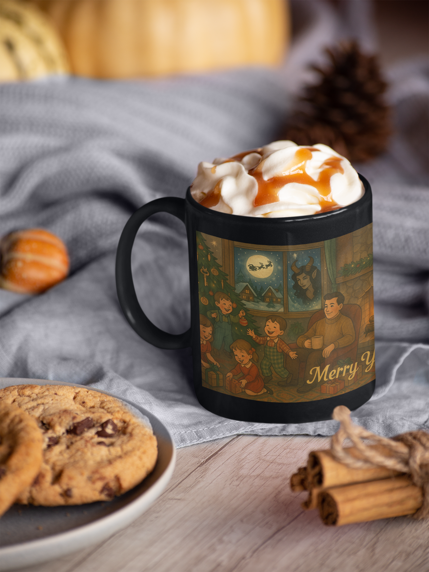 Solstice Saga Black Mug #3— 11oz &amp; 15oz Ceramic Coffee Cup