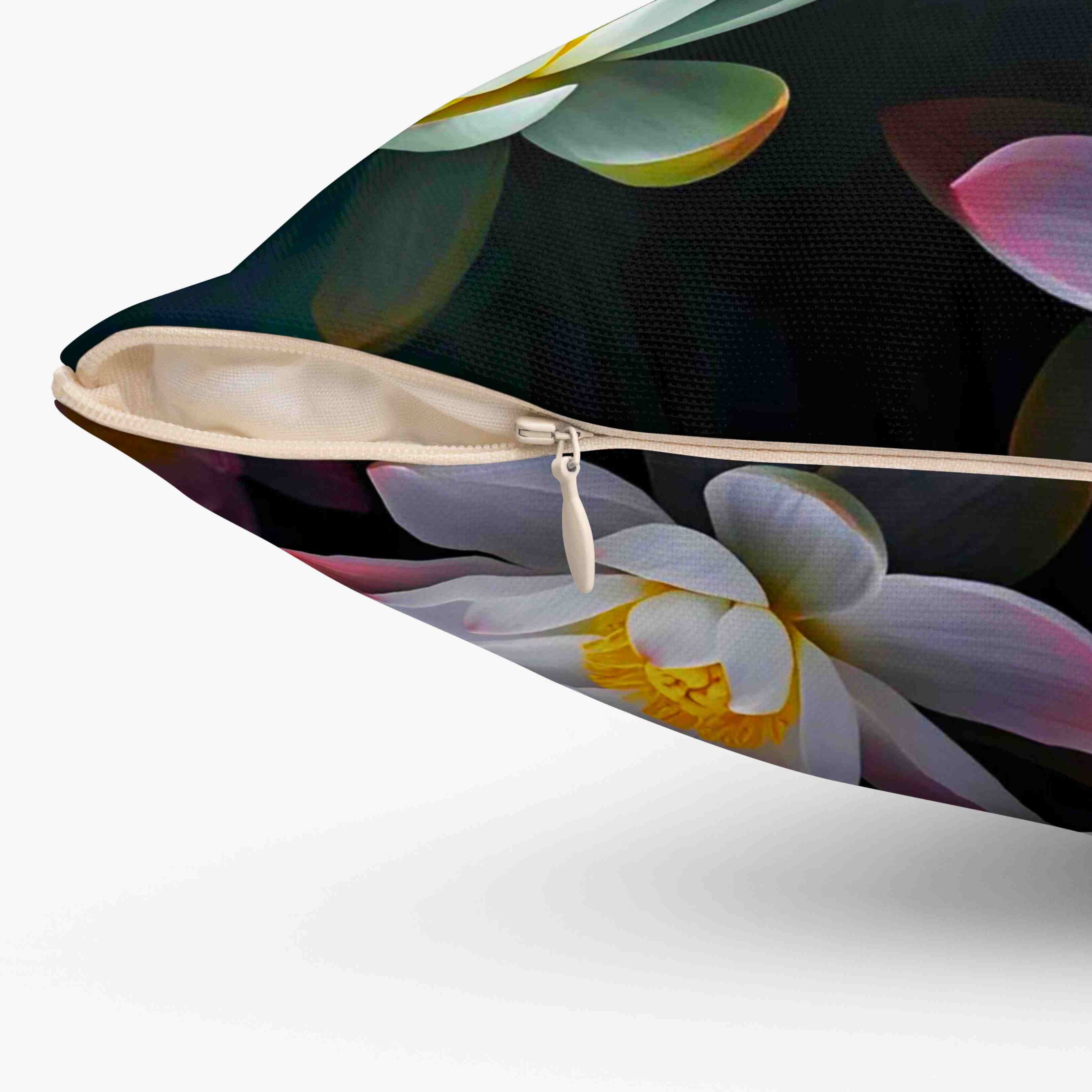 Lotus Blossom Symbolizing Purity and Divinity Decorative Pillow — Floral Spun Polyester Square Cushion product thumbnail image Lotus Blossom Symbolizing Purity and Divinity Decorative Pillow — Floral Spun Polyester Square Cushion product thumbnail image