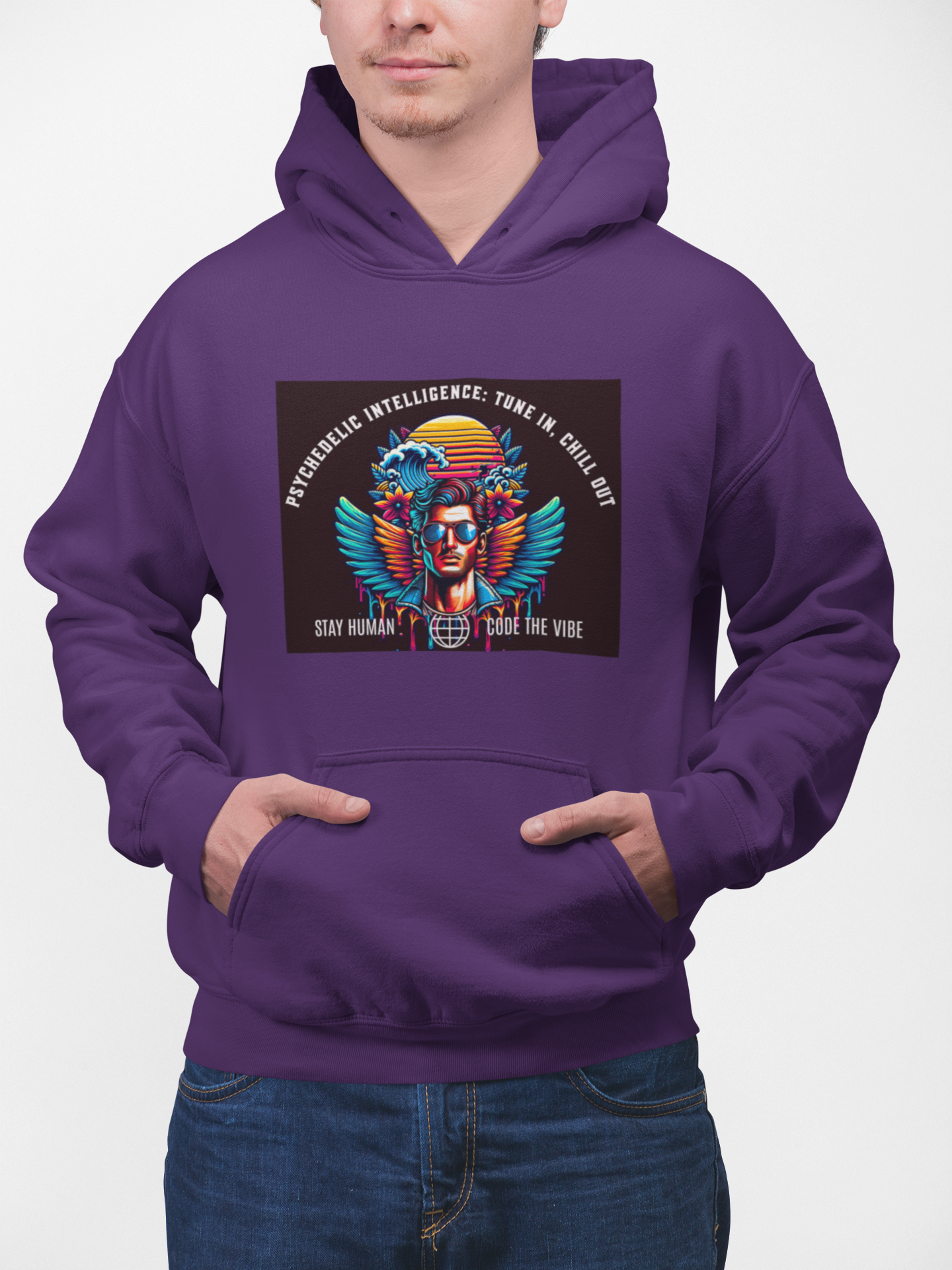 Psychedelic Intelligence: Tune In – Human In The Loop Unisex Tee — Stay Human, Code The Vibe product thumbnail image Psychedelic Intelligence: Tune In – Human In The Loop Unisex Tee — Stay Human, Code The Vibe product thumbnail image
